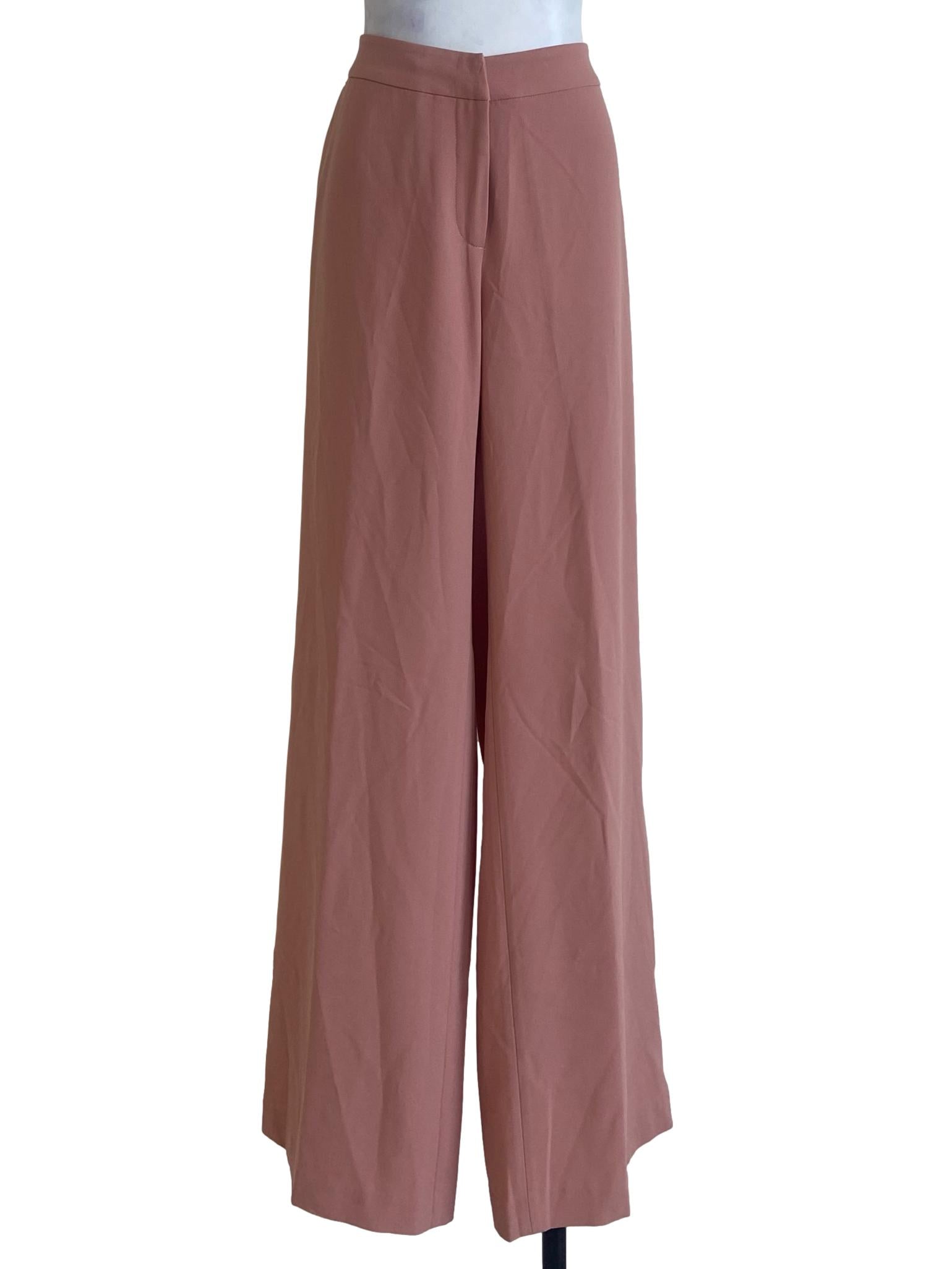 Peach Pink Straight Formal Pants