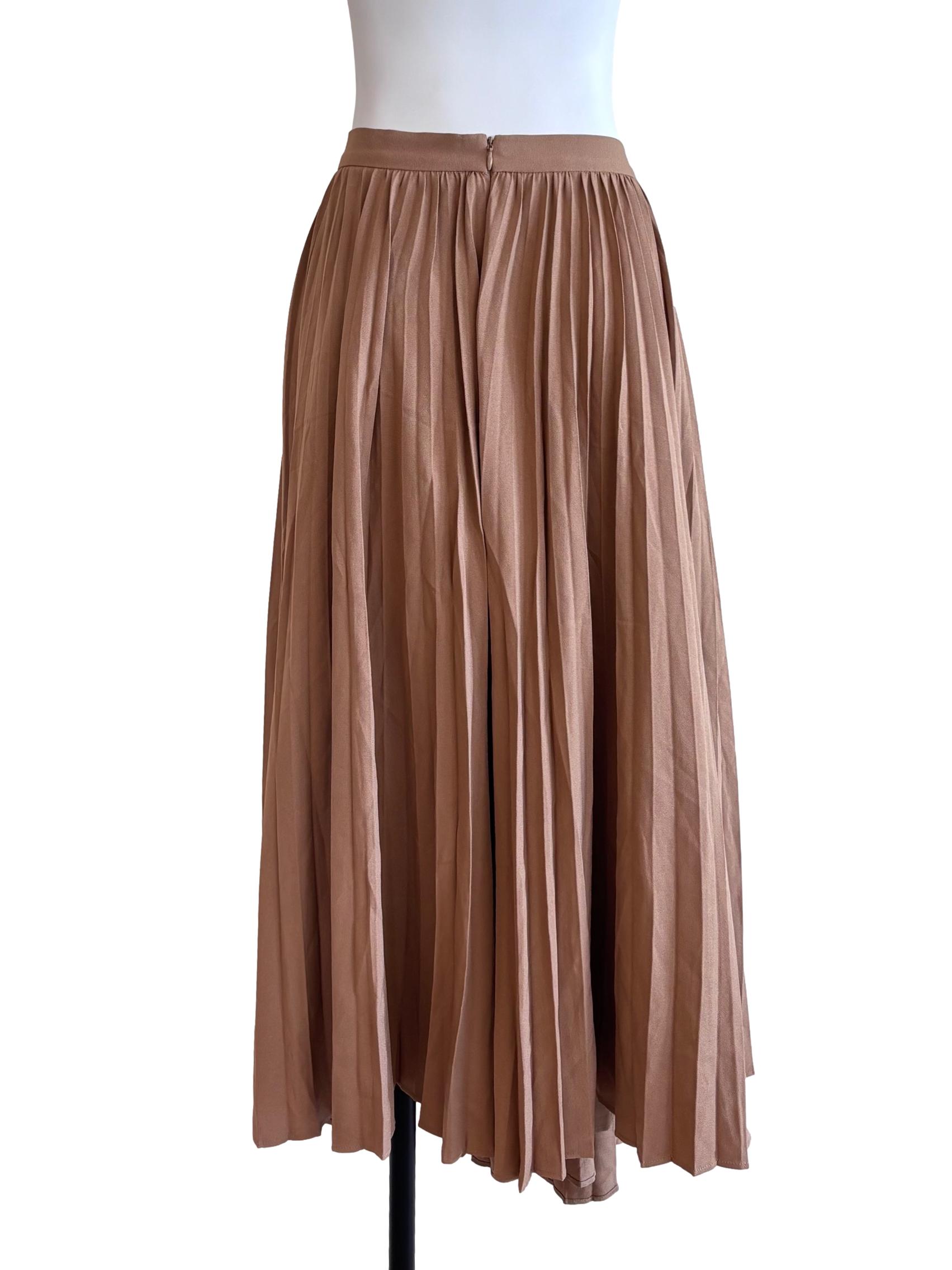 Peanut Brown Pleated Skirt LB