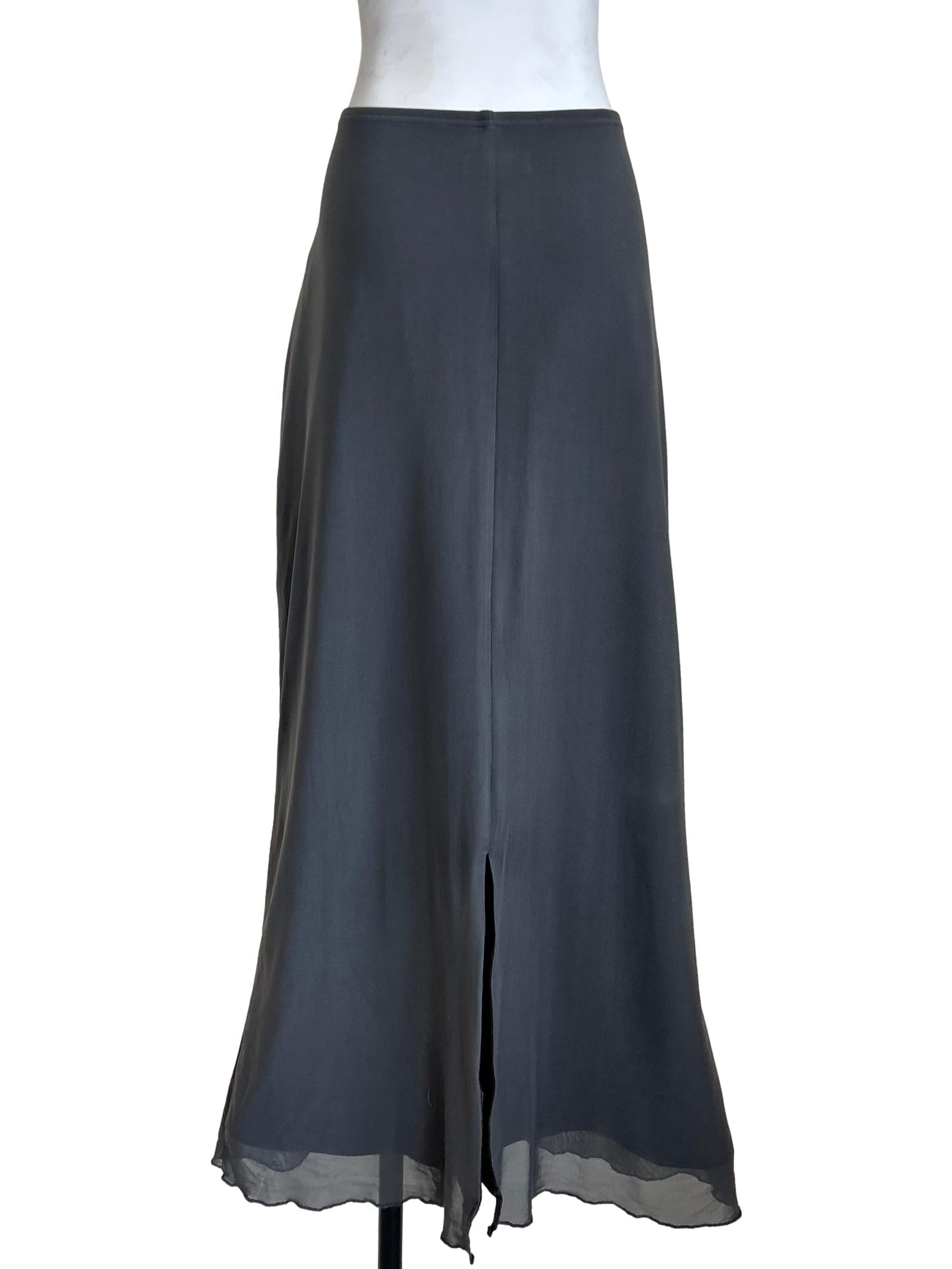 Black Bias-Cut Maxi Skirt