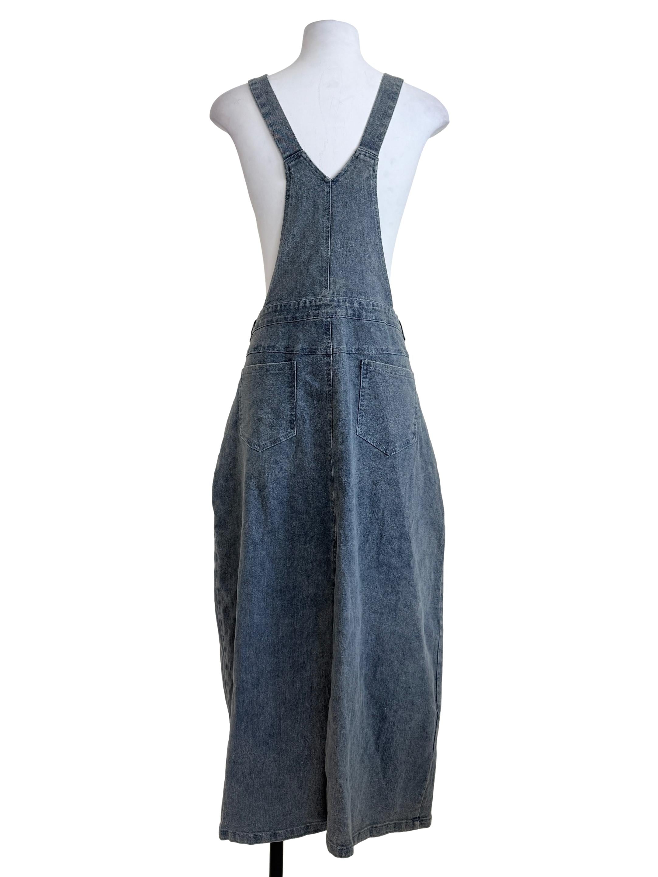 Denim Blue Pinafore Dress