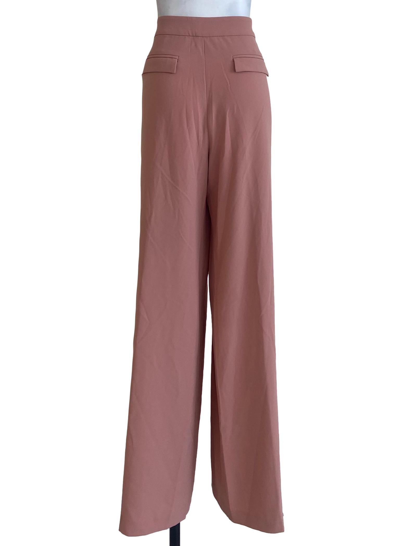 Peach Pink Straight Formal Pants