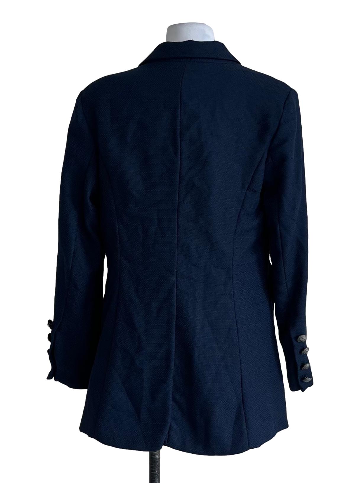 Navy Blue Notched Neckline Blazer