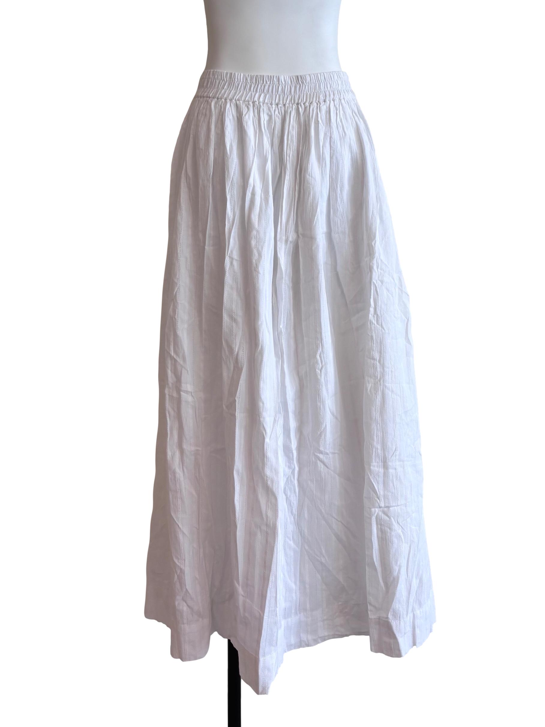 White Button Front Skirt LB