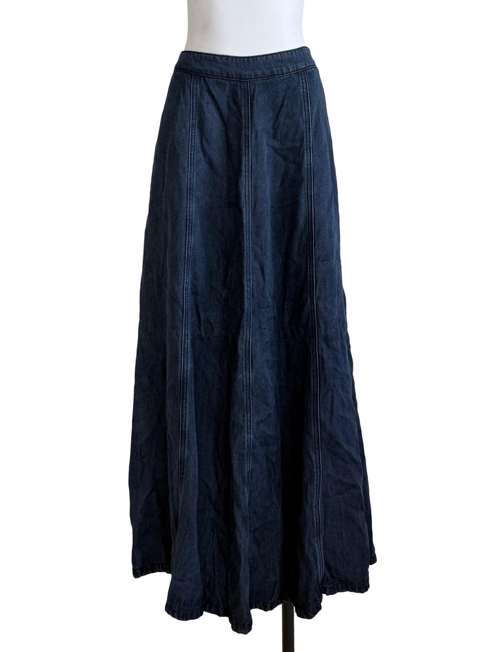 Denim Blue Maxi Skirt