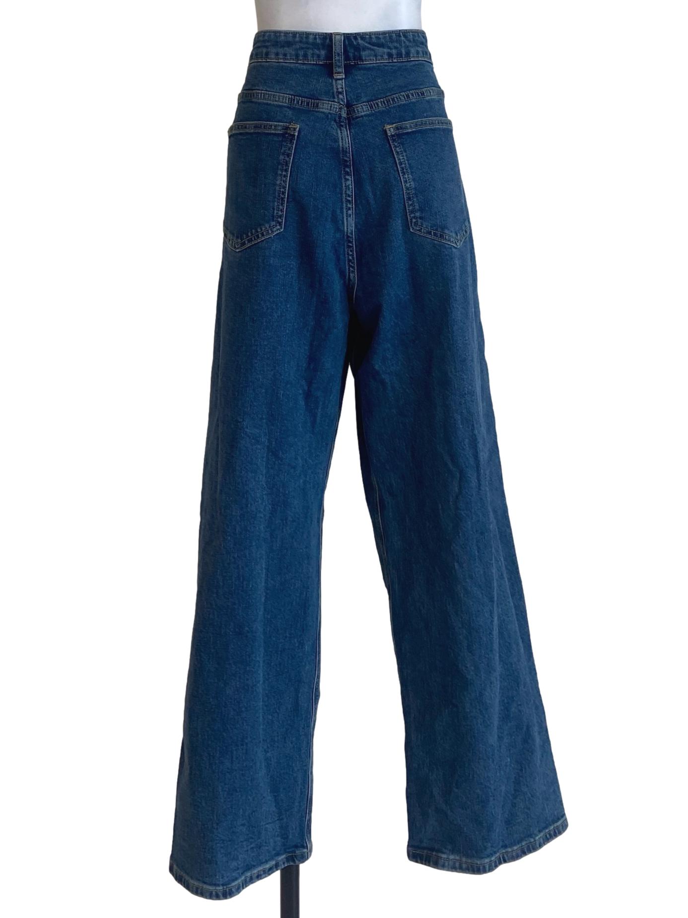 Blue Twill Straight Jeans