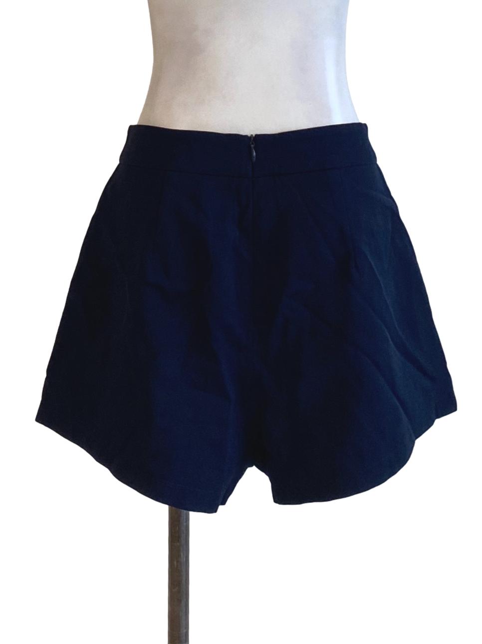 Navy Blue Zipped Up Regular Loose Shorts