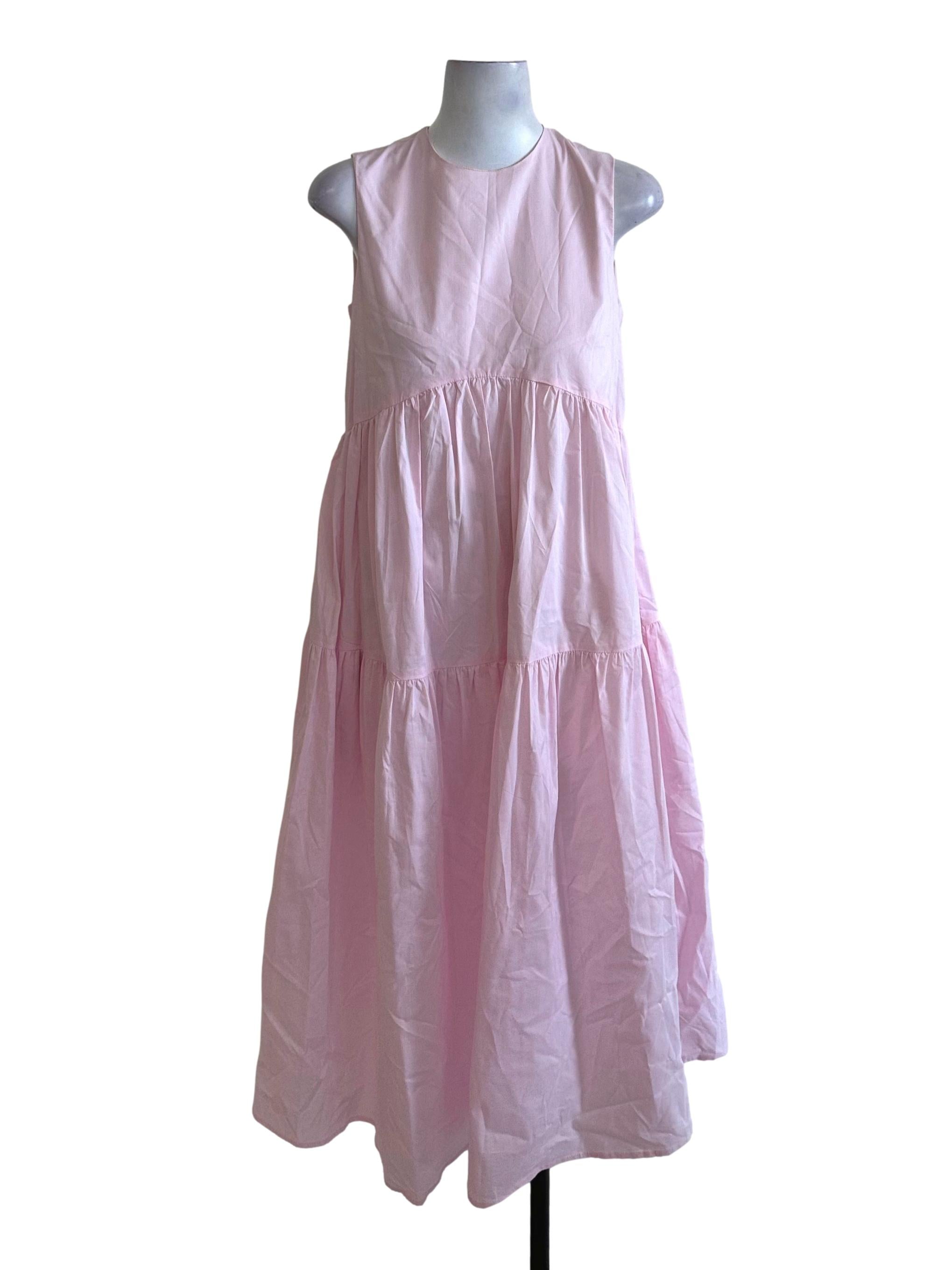 Light Pink Tiered Tent Dress