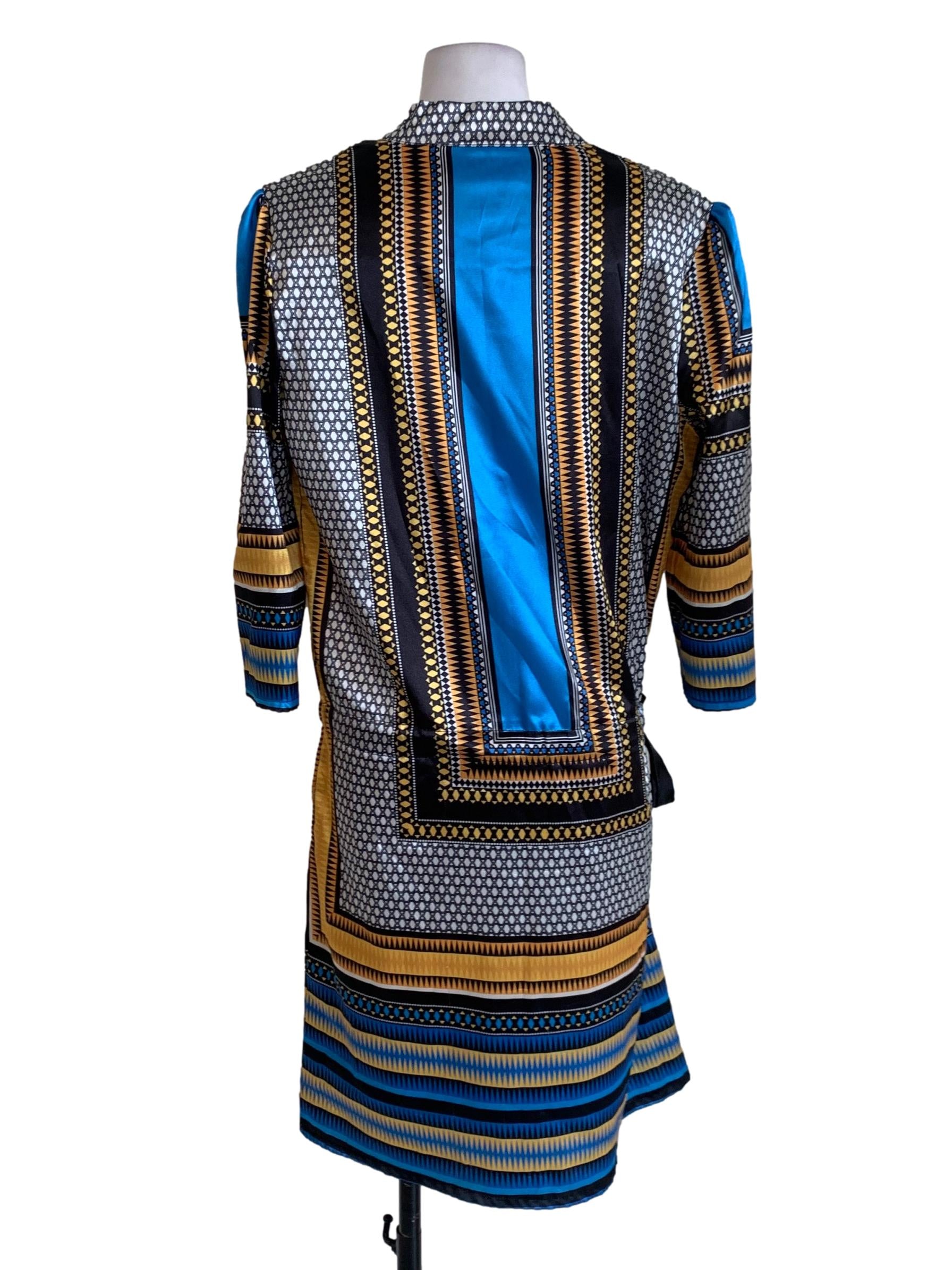 Blue Abstract Shift Dress