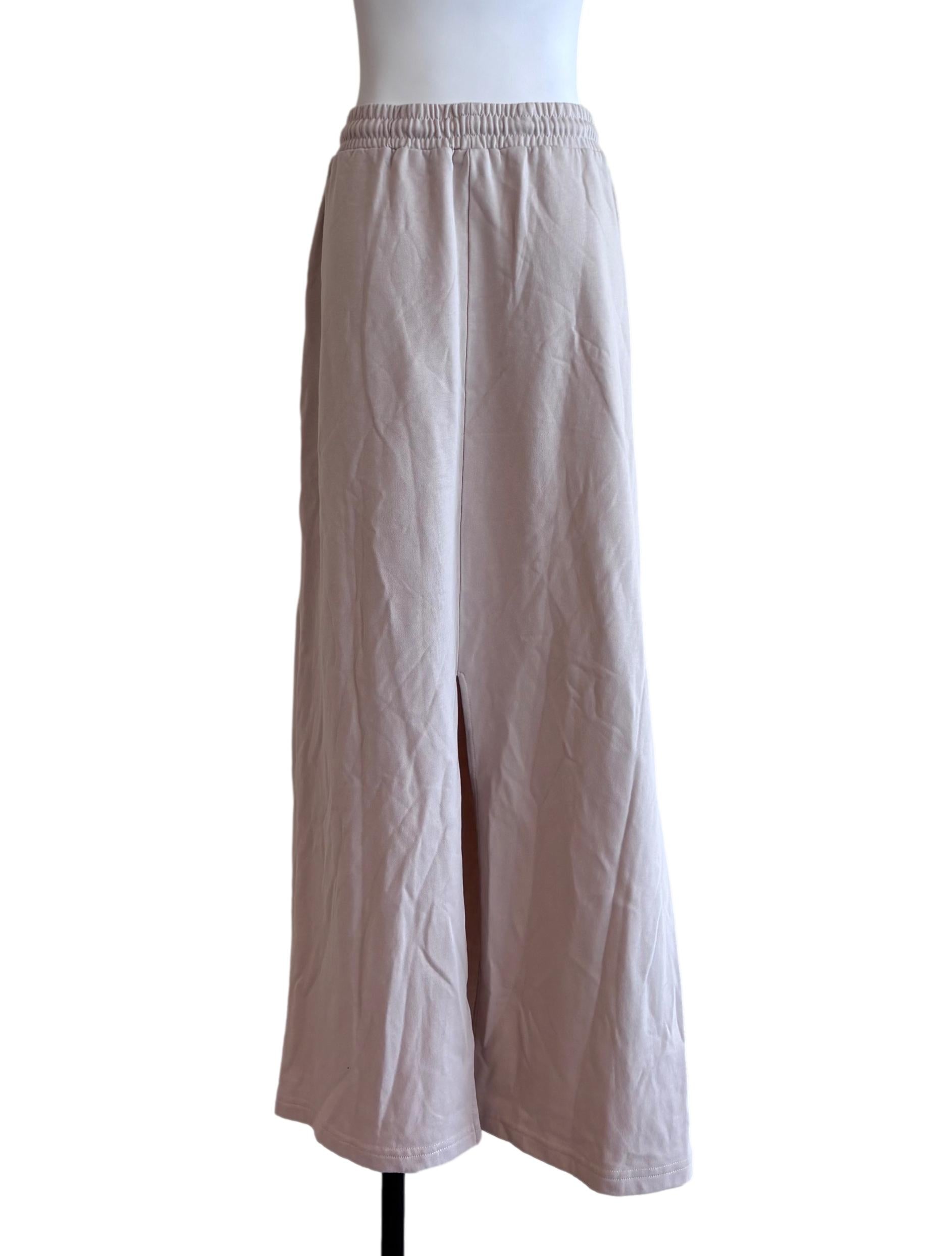 Nude Beige Drawstring Maxi Skirt YHF