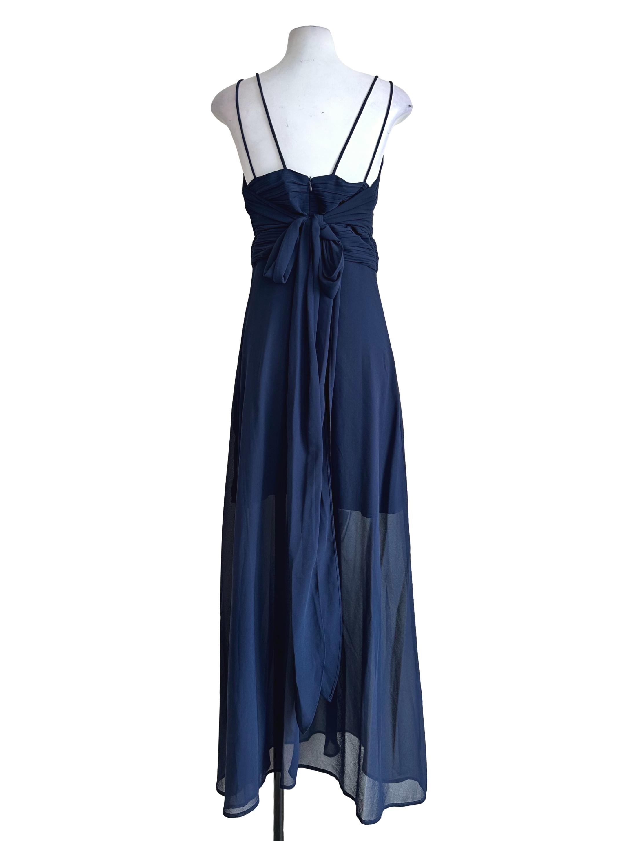 Navy Blue Sleeveless Maxi Dress