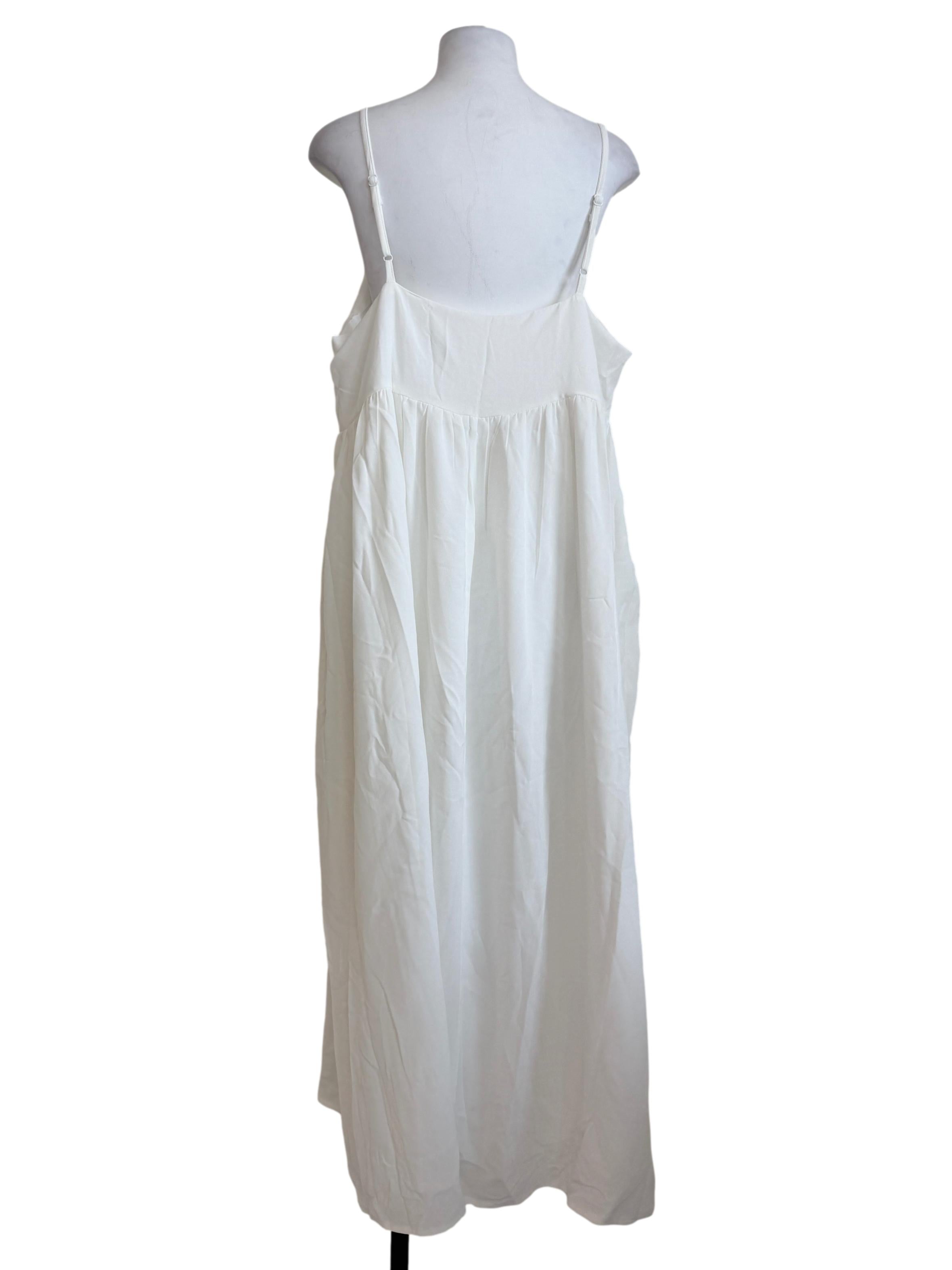 Pearl White Embroidered Tent Dress