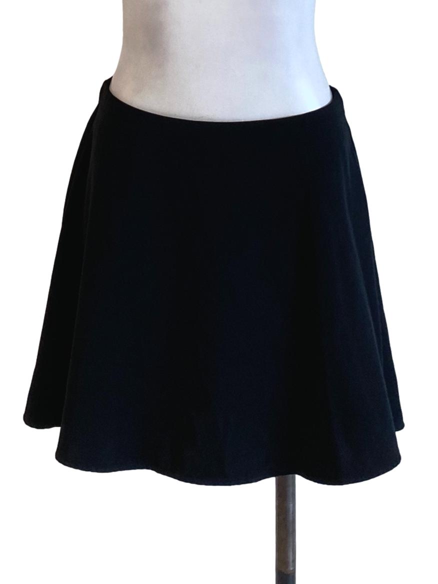 Rich Black Zip Up Flowy Mini Flip Skirt