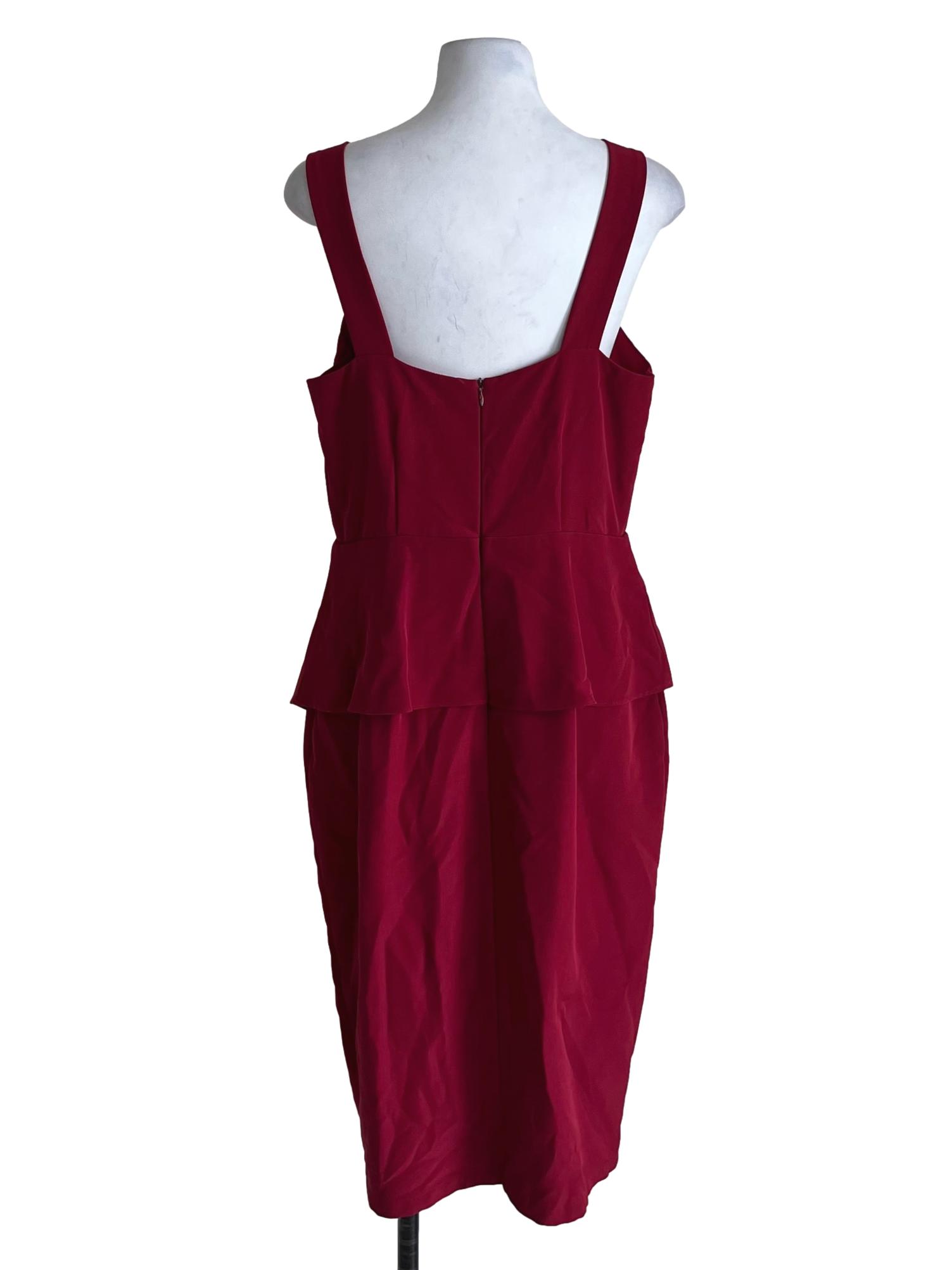 Blood Red Plain A-Line Dress