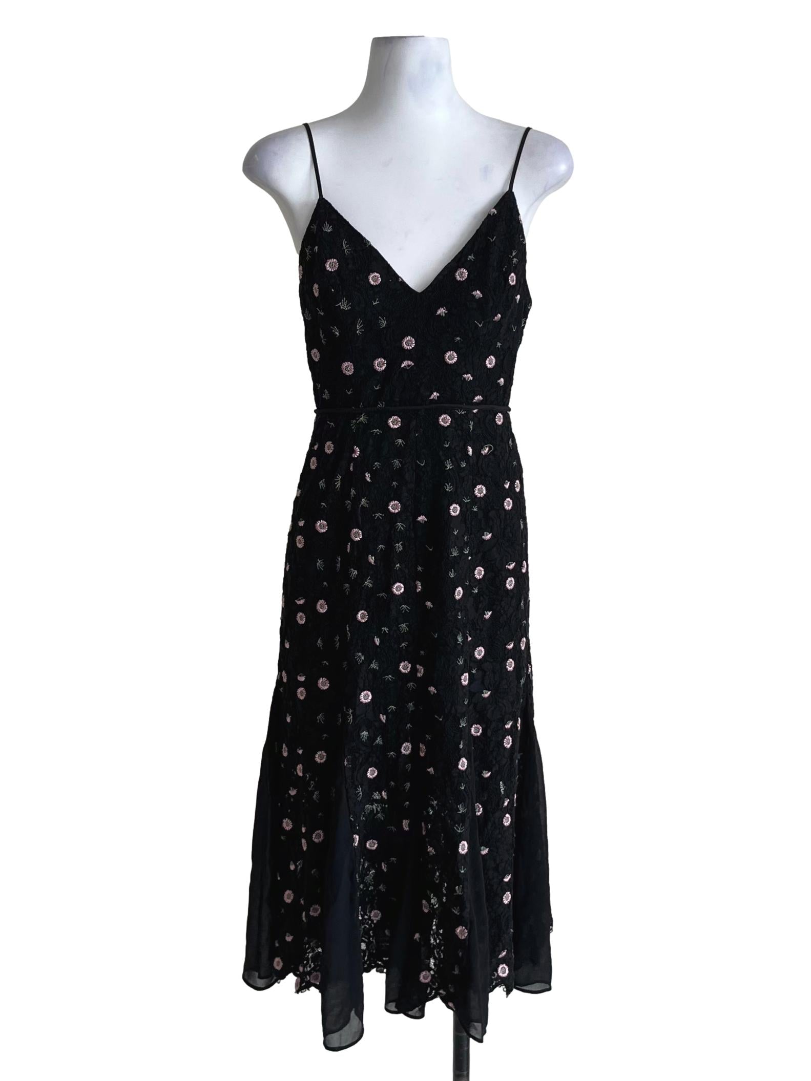 Black Lace A-Line Dress