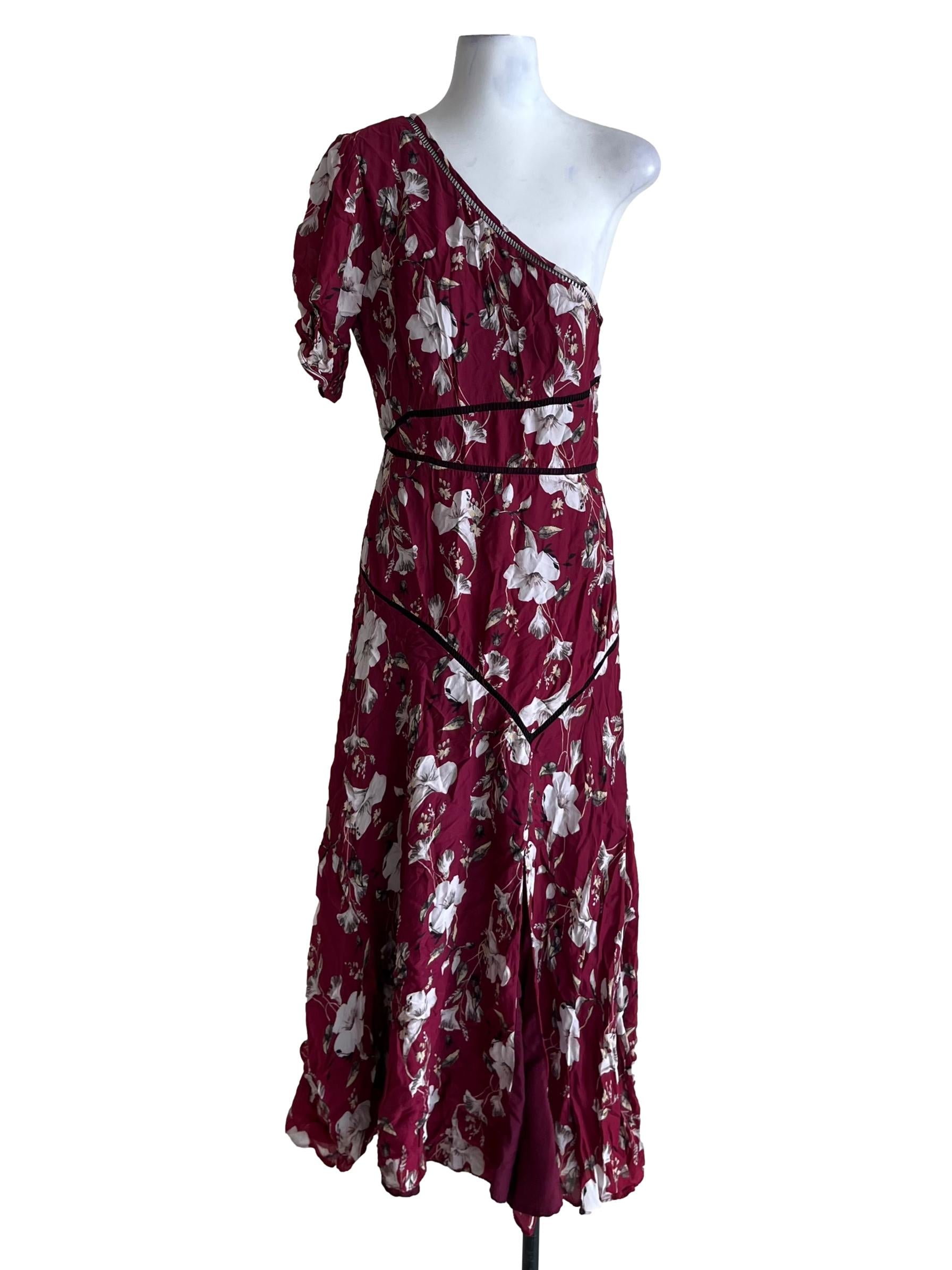 Plum Purple Floral Empire Dress