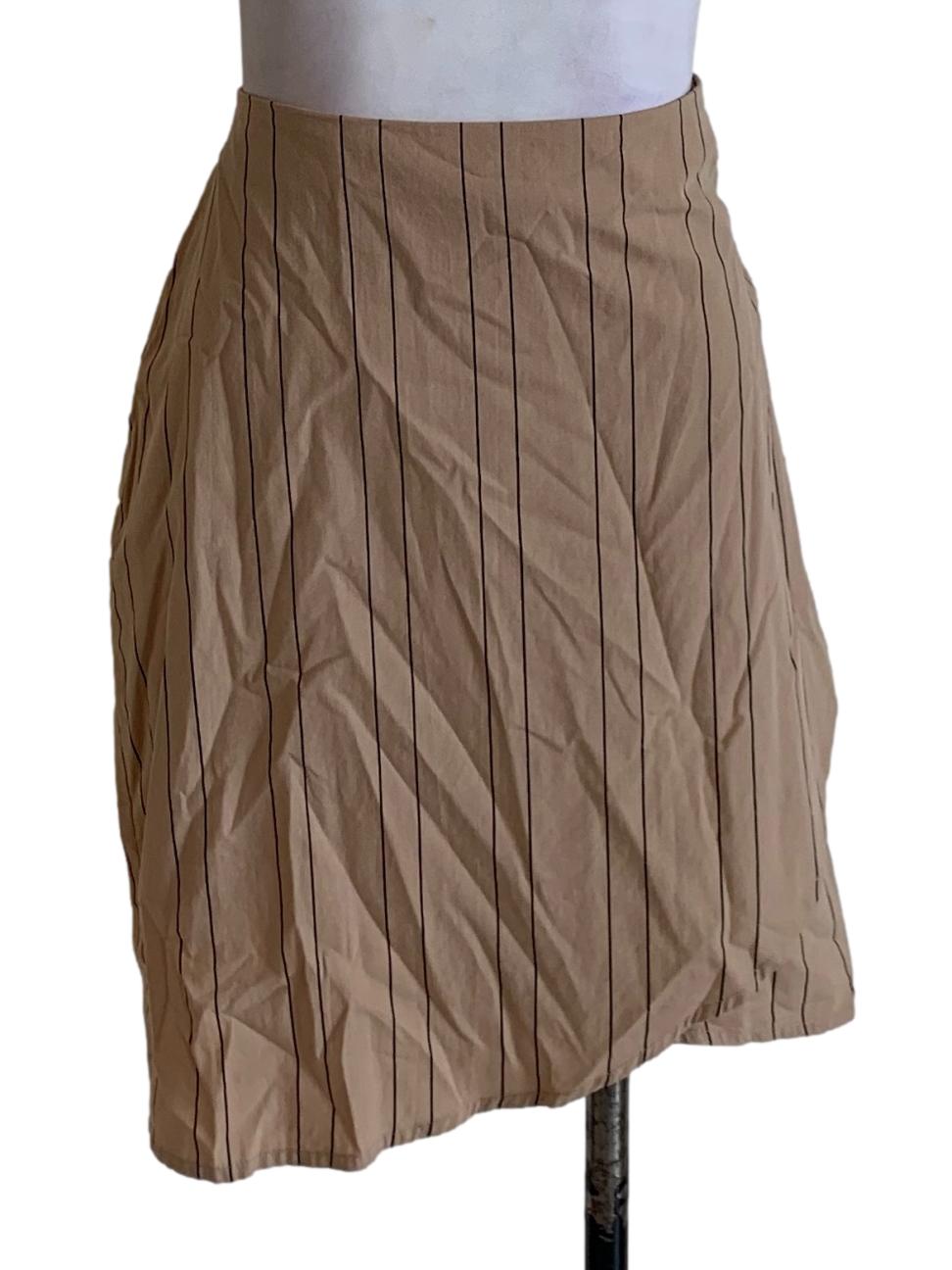 Sepia Awning Stripe Mini Skirt