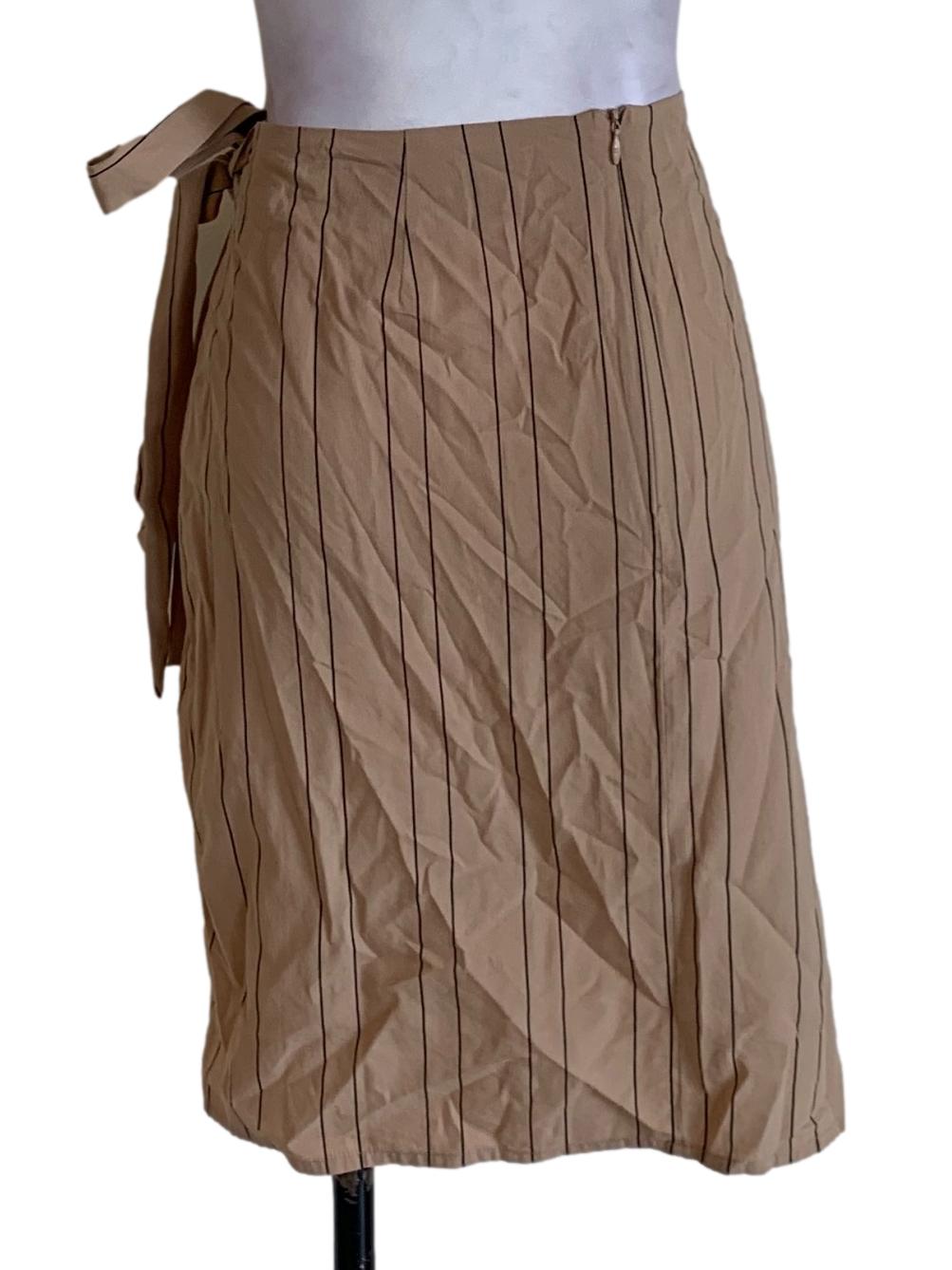 Sepia Awning Stripe Mini Skirt