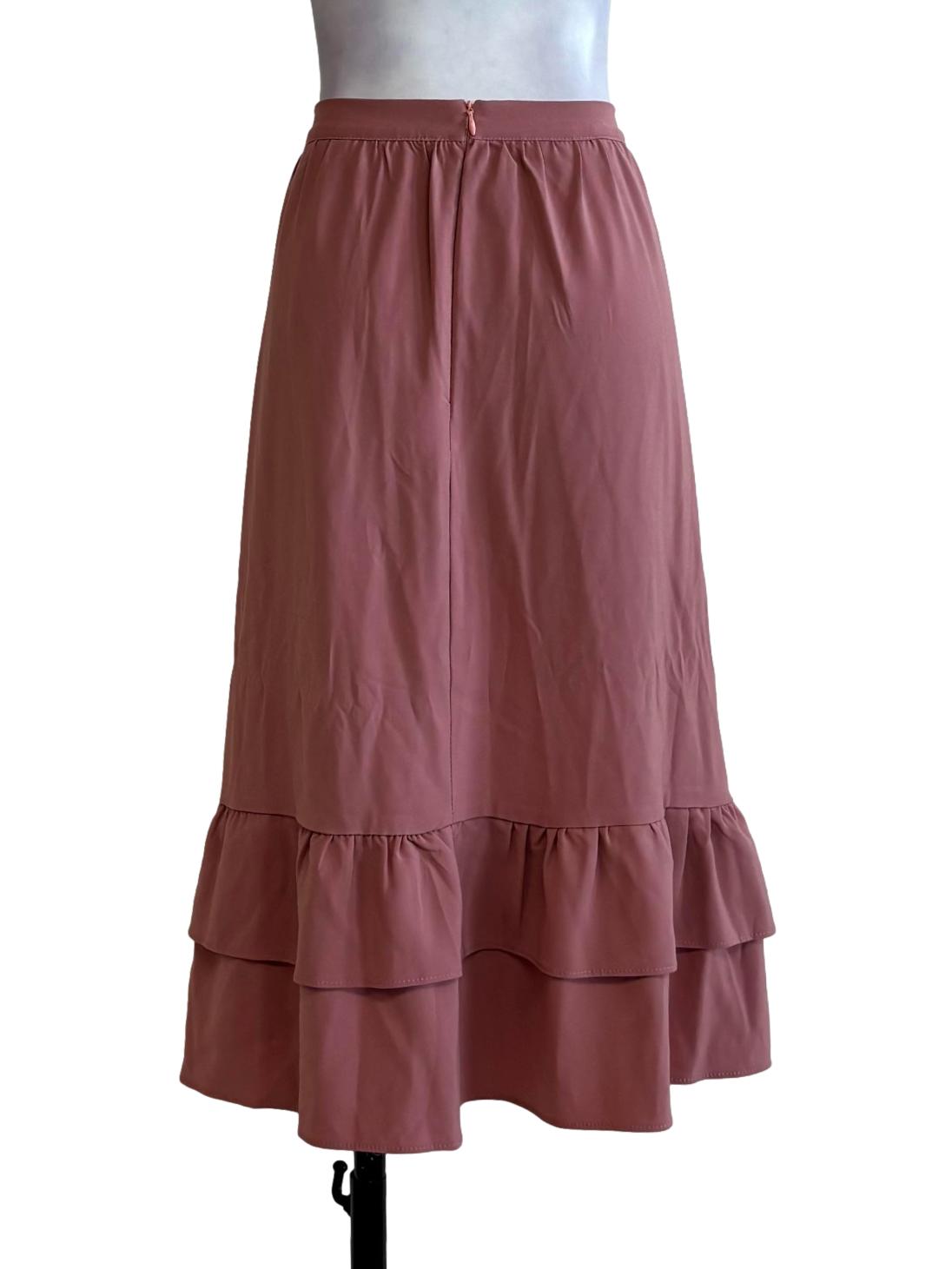 Coral Pink Slit Skirt