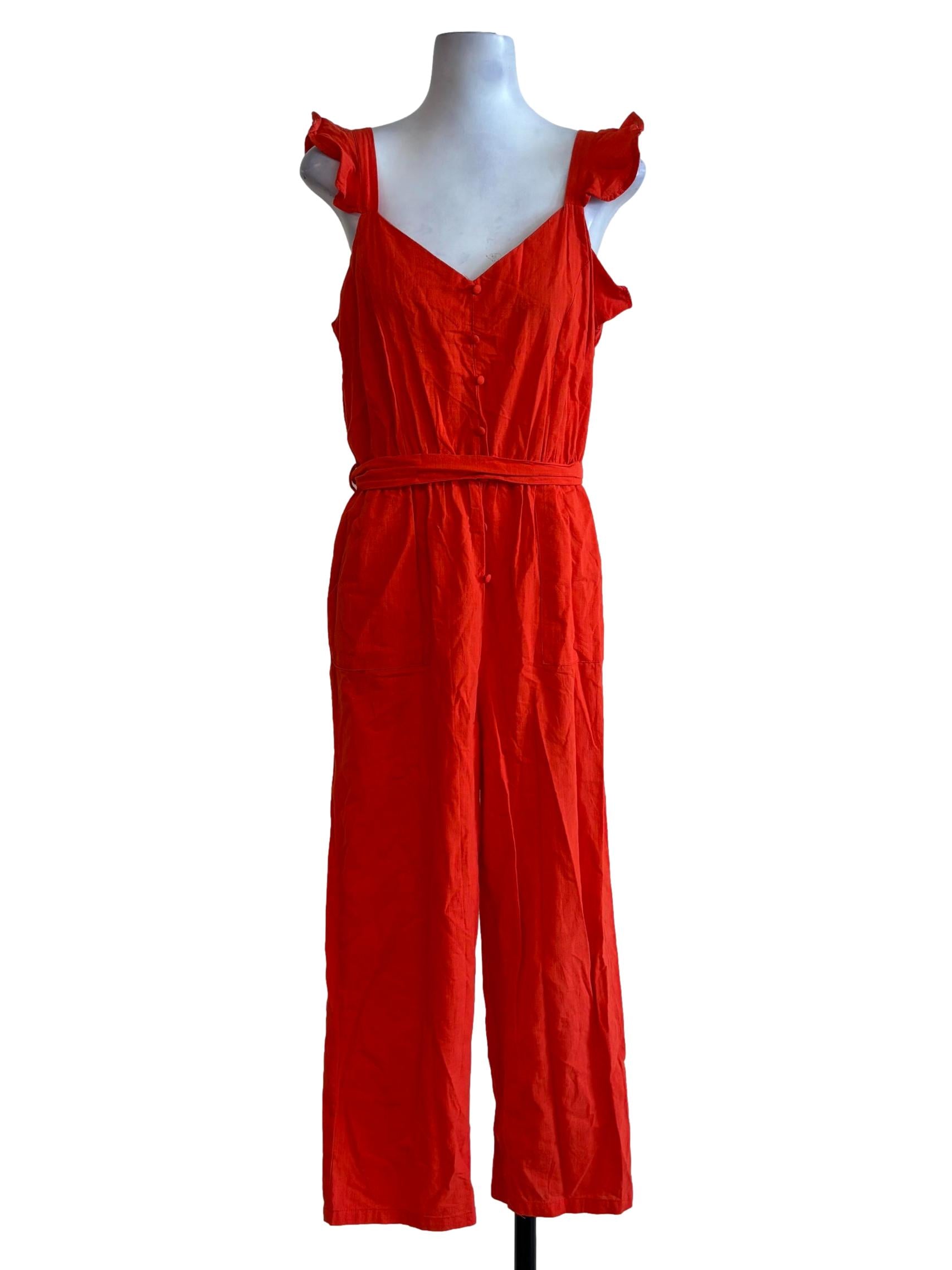 Vermillion Red Sleeveless Jumpsuit