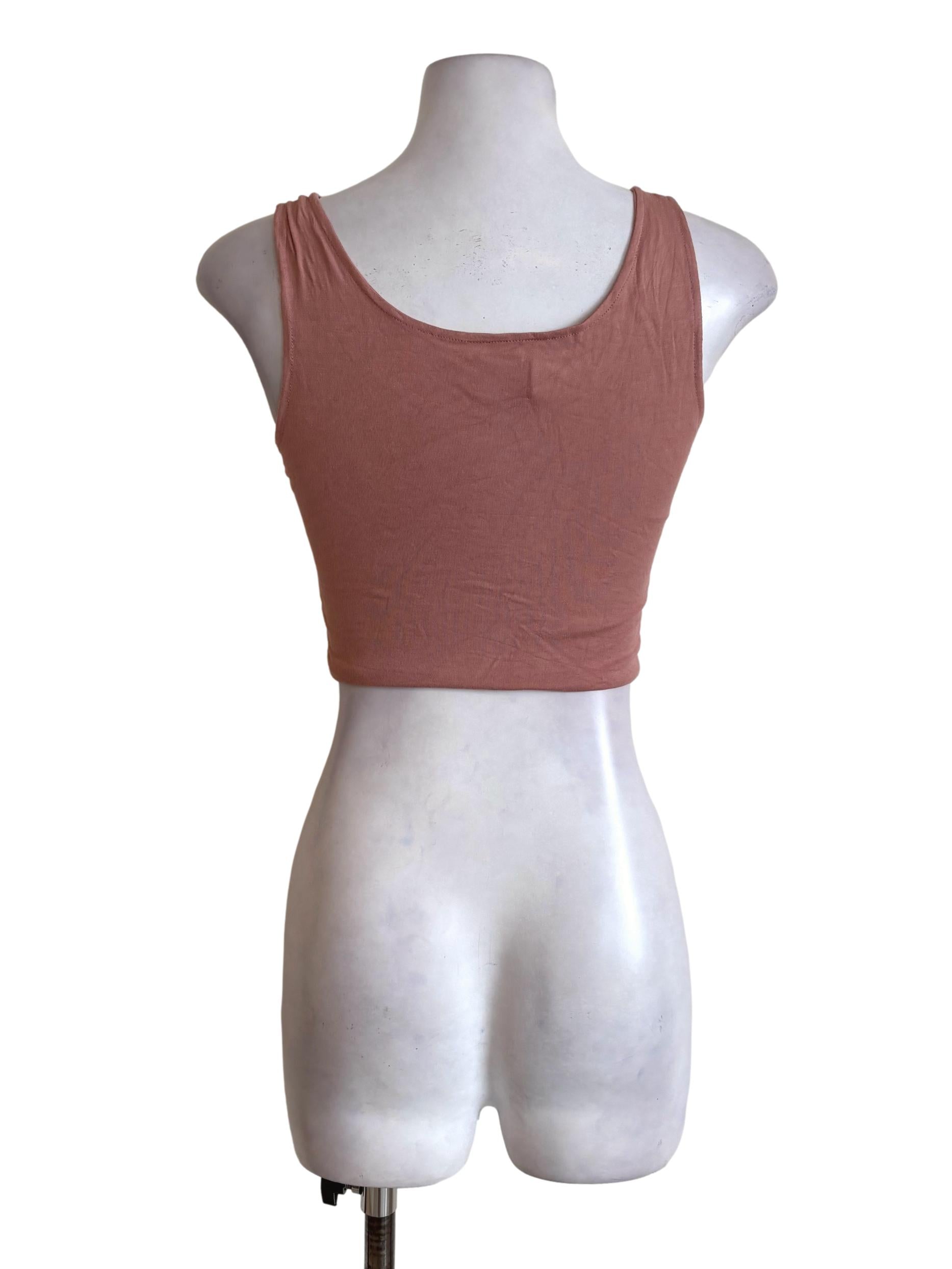 Dusty Pink Padded Fit Crop Top