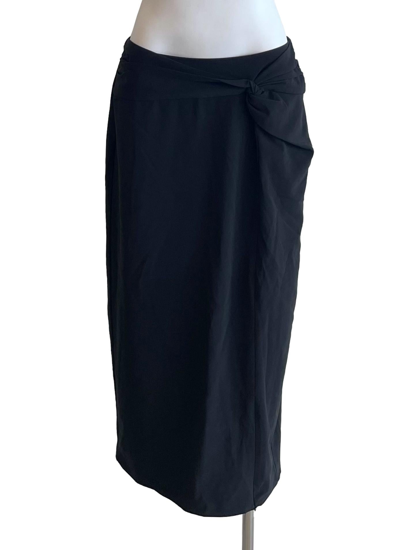 Black Draped Tube Skirt