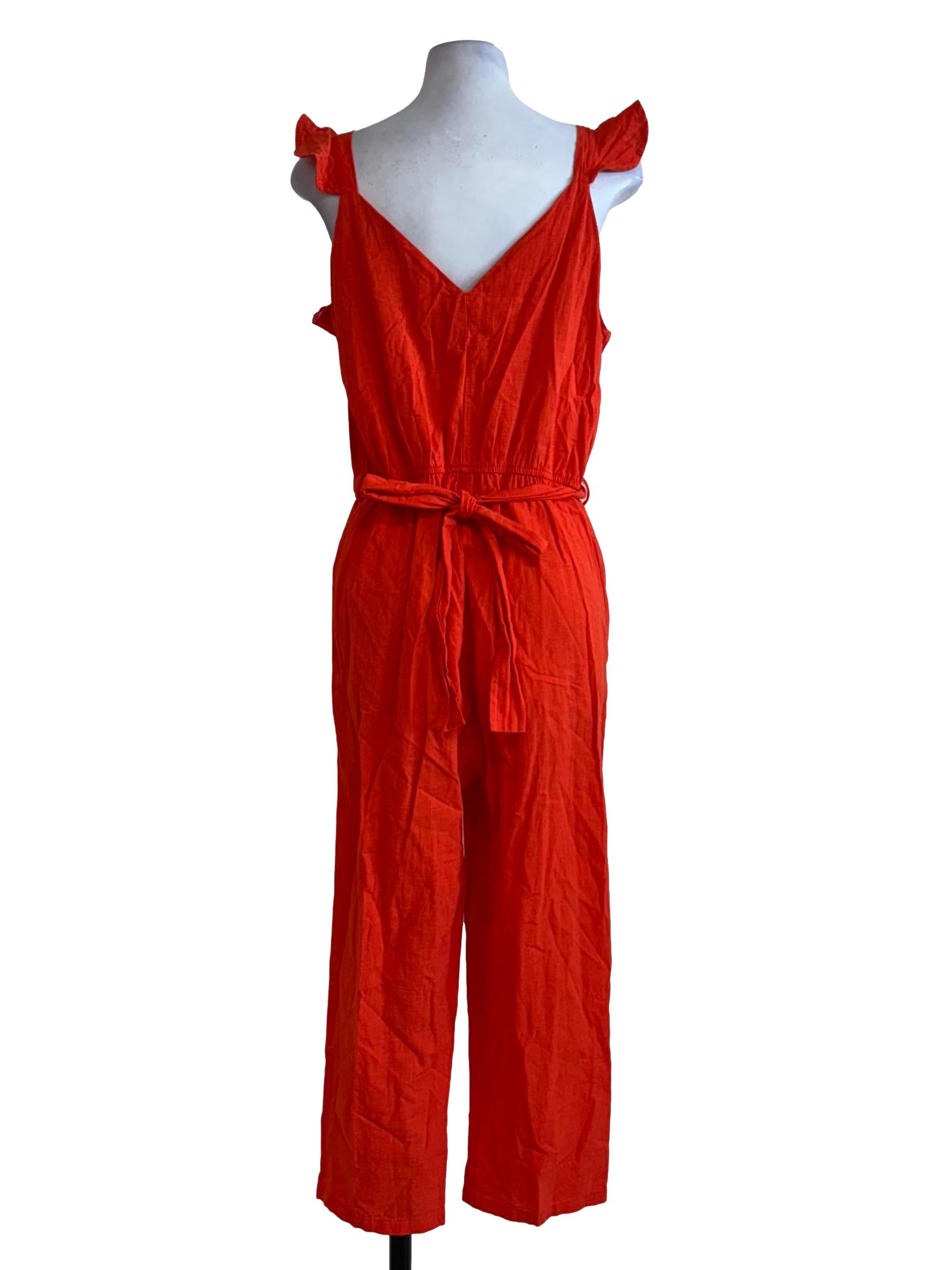 Vermillion Red Sleeveless Jumpsuit