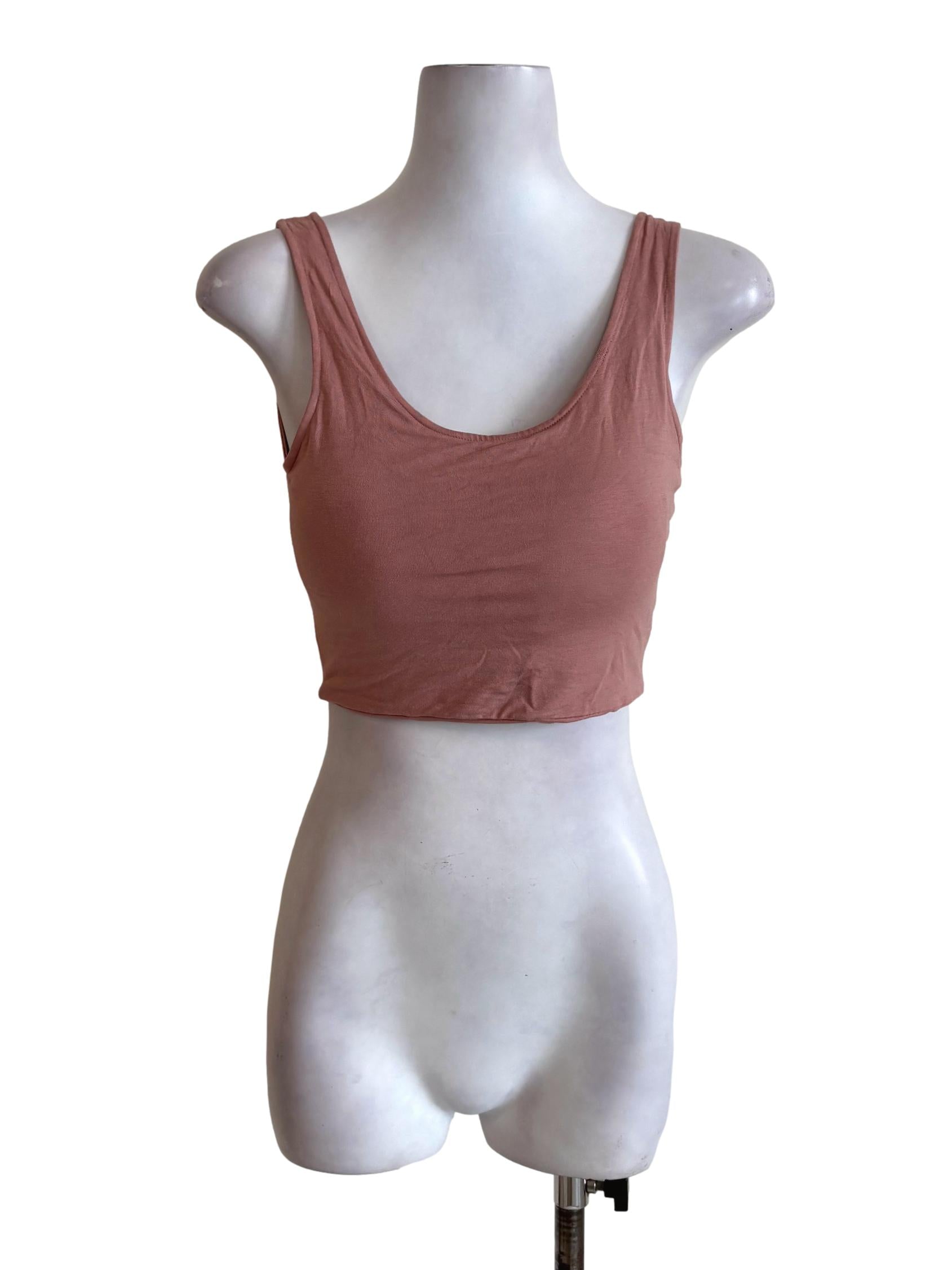 Dusty Pink Padded Fit Crop Top