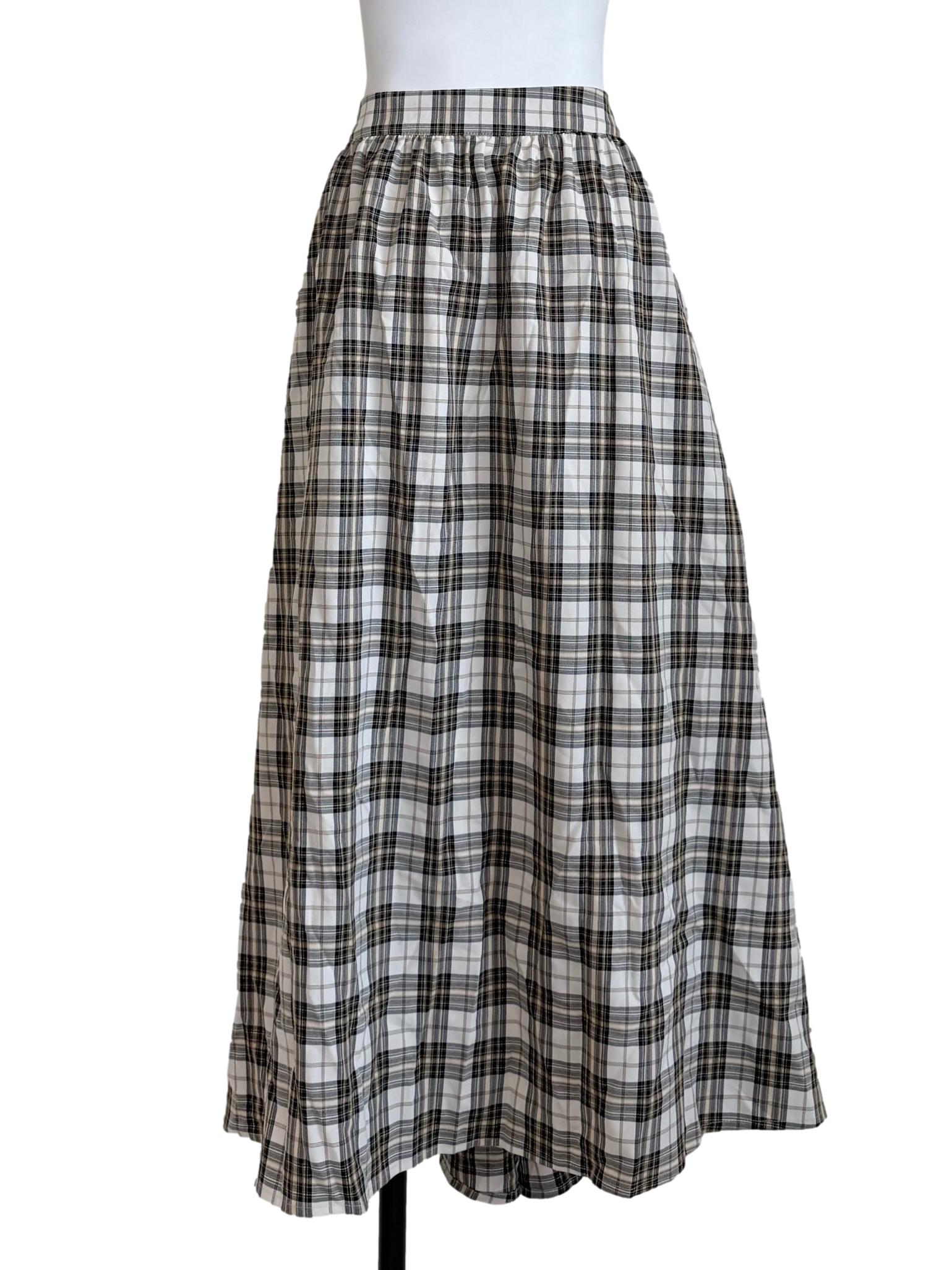 Multicolor Checkered A-Line Skirt