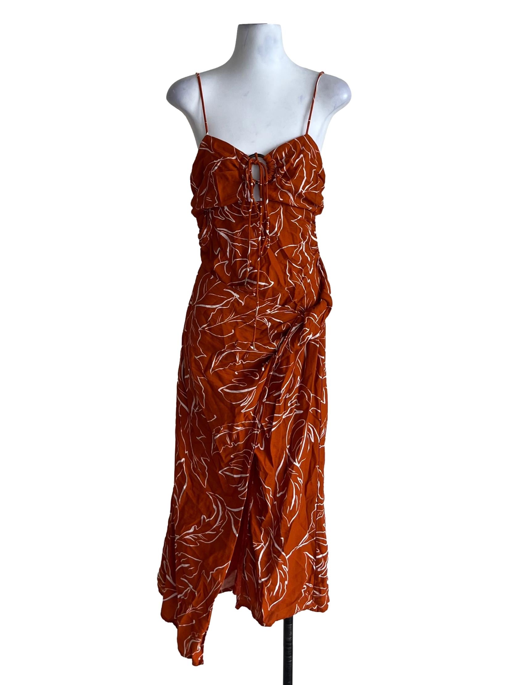 Amber Orange Abstract Sheath Dress