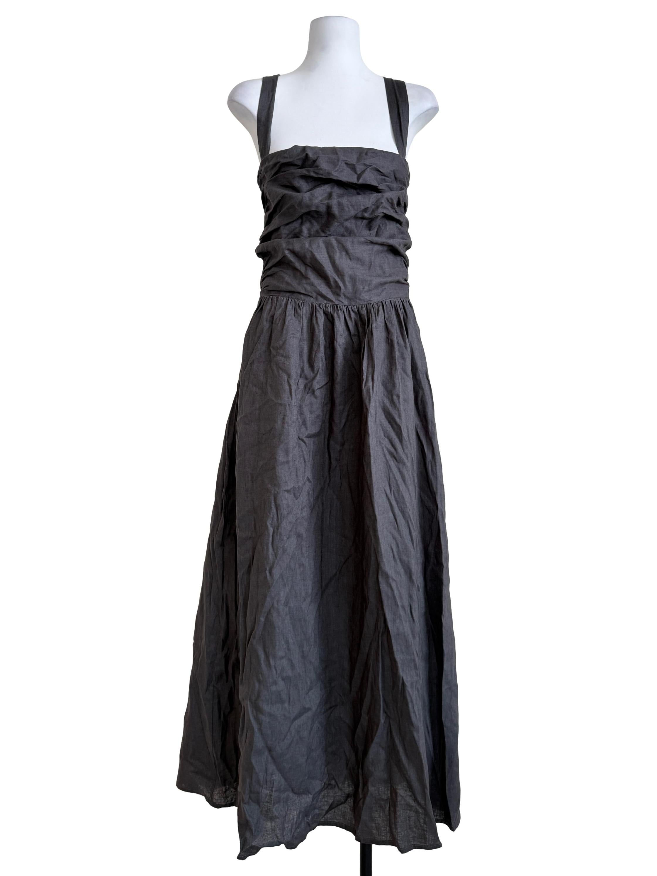 Smoke Grey Drop Waist Dress