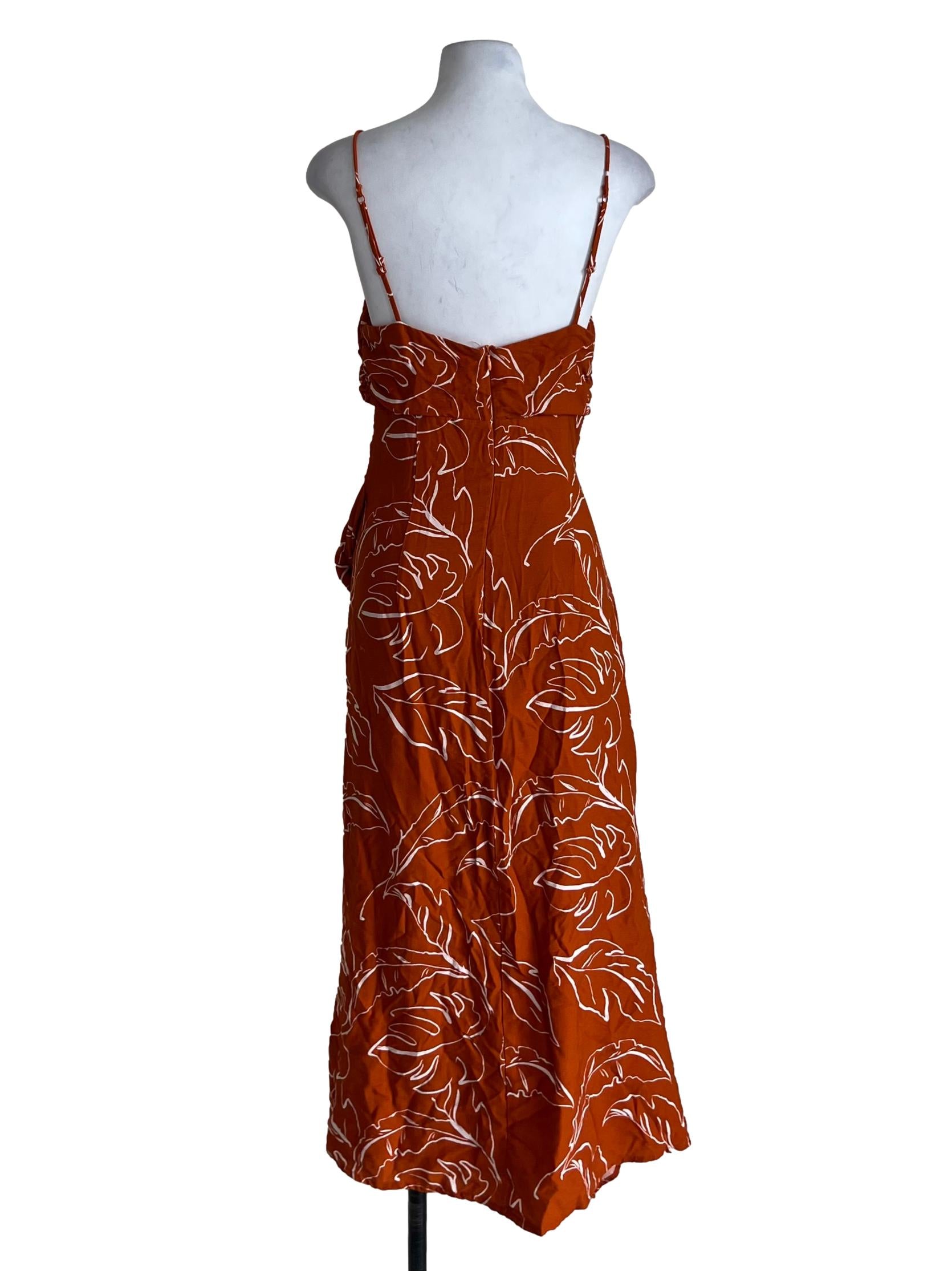 Amber Orange Abstract Sheath Dress