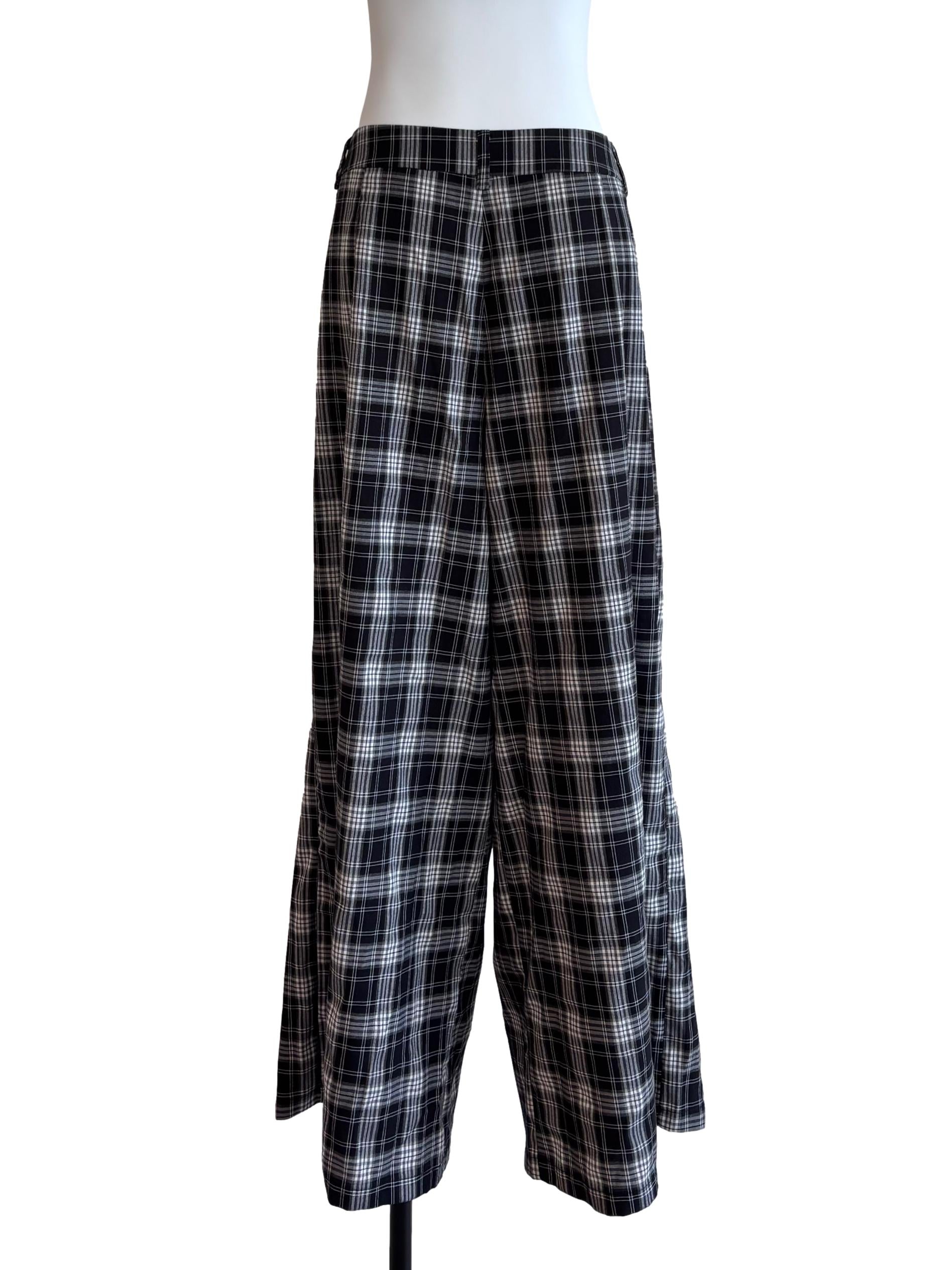 Black Checkered Wide Pants TTR