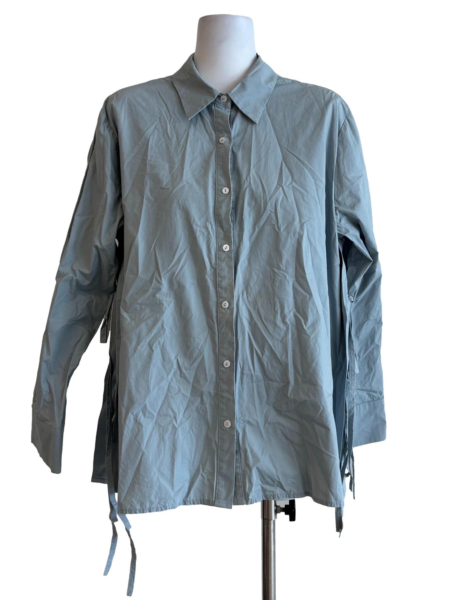 Pastel Blue Side Ribbon Shirt