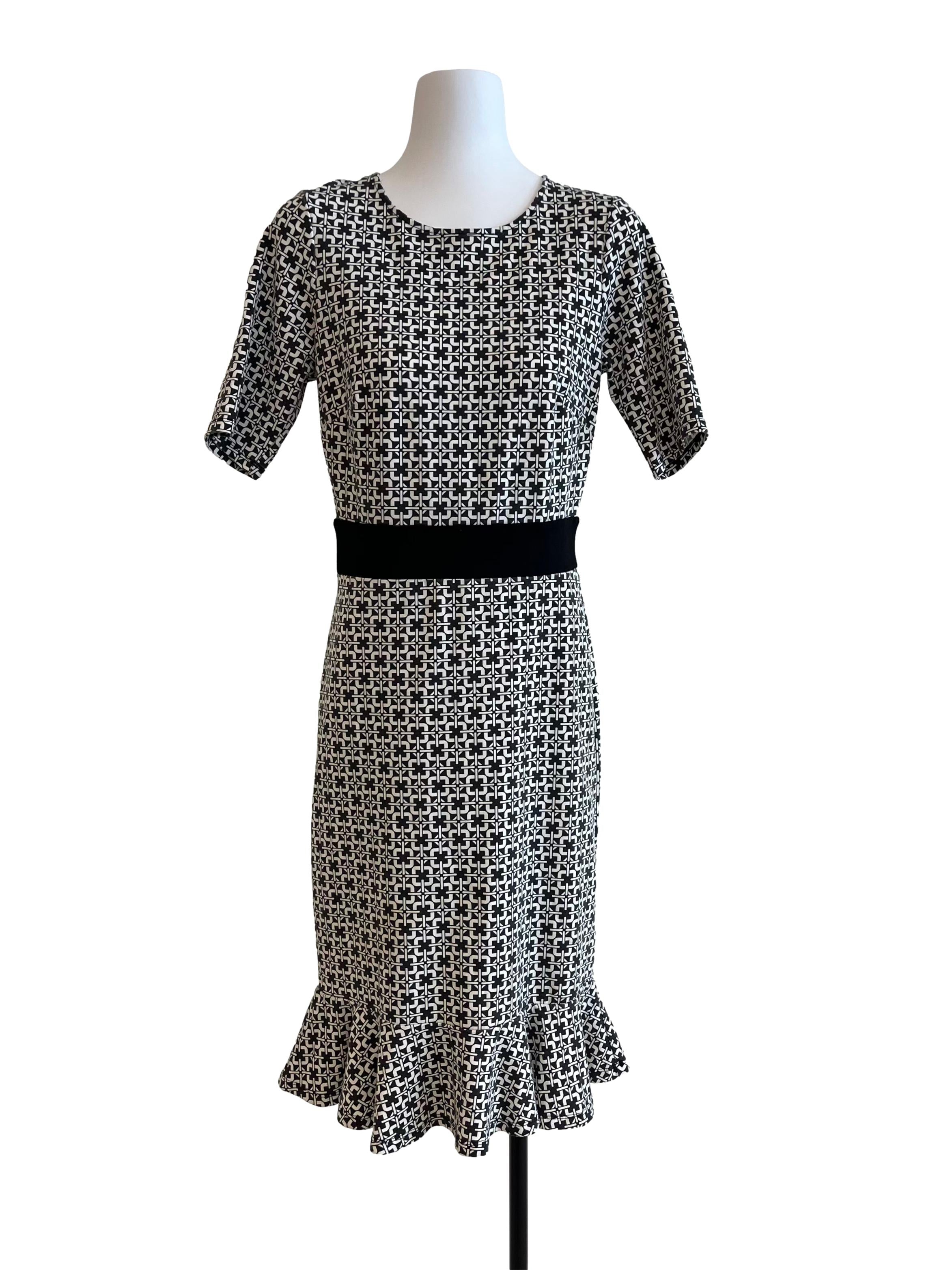 Black White Pattern Gia Dress CSN