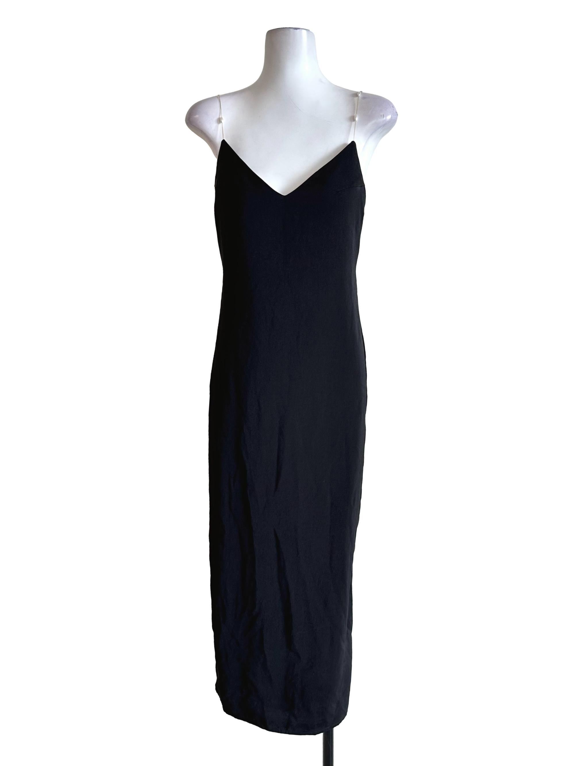 Black Padded Sleeveless Maxi Dress YHF