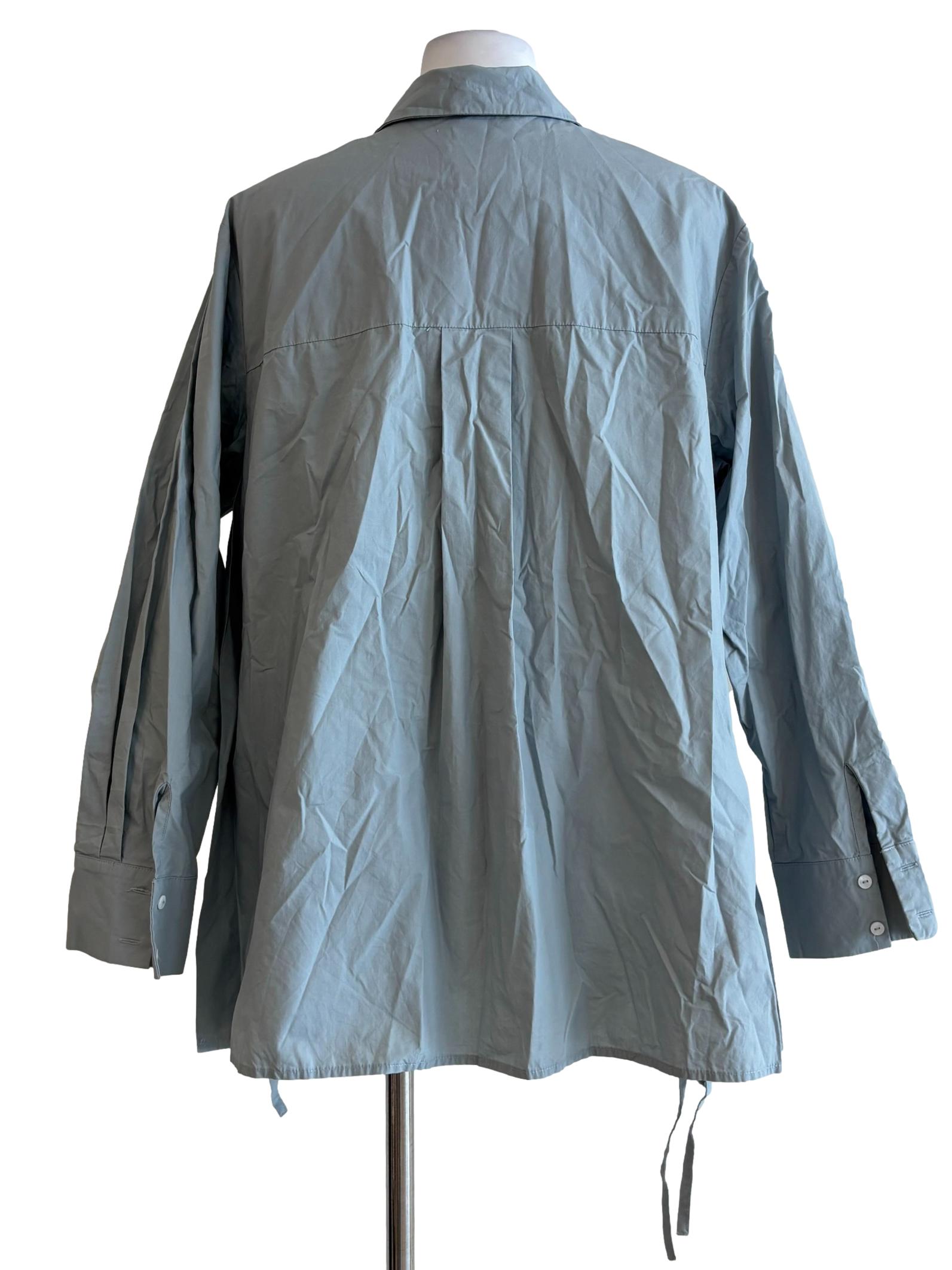 Pastel Blue Side Ribbon Shirt