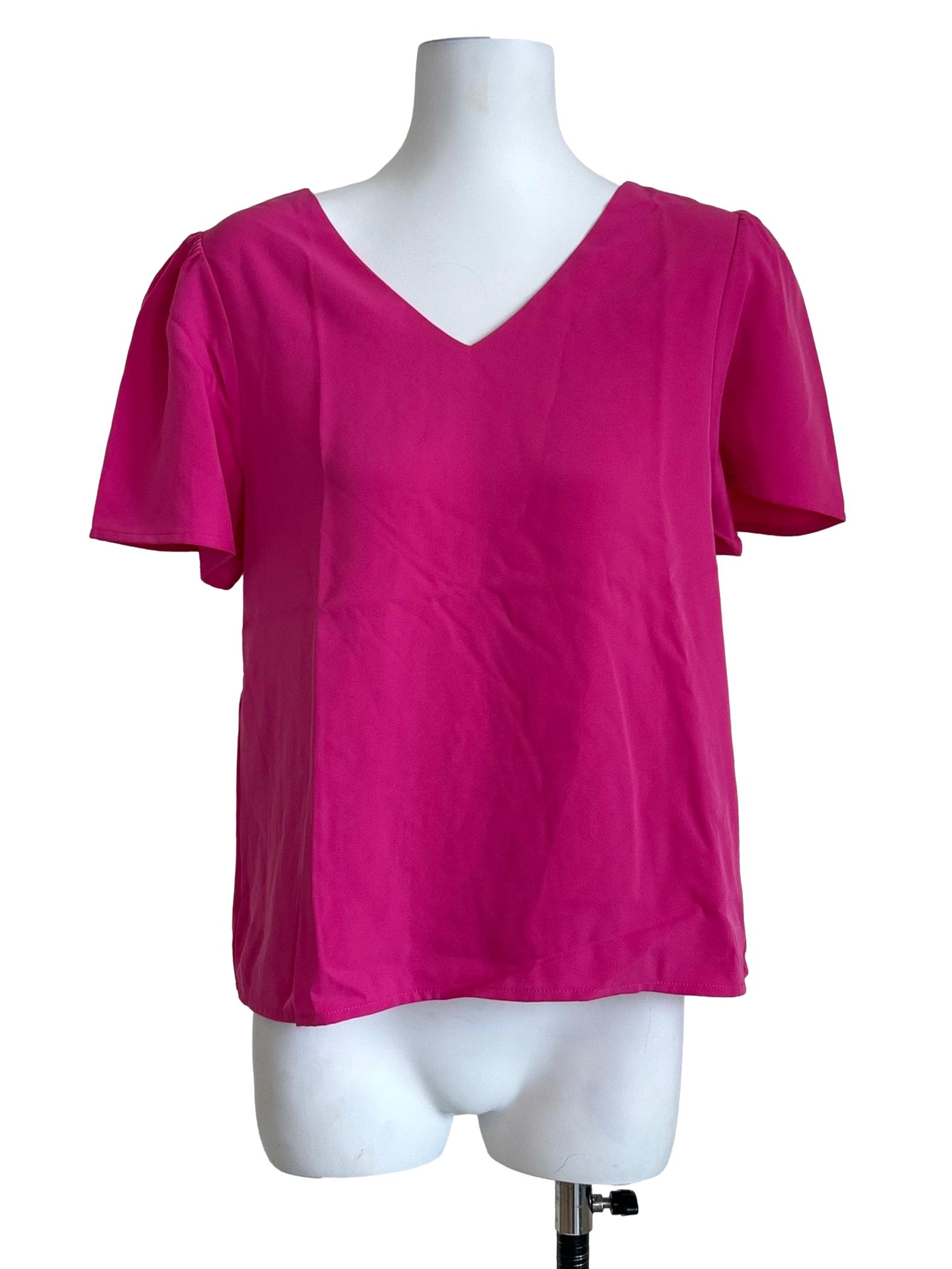 Taffy Pink V-Neck Short-Sleeve Top