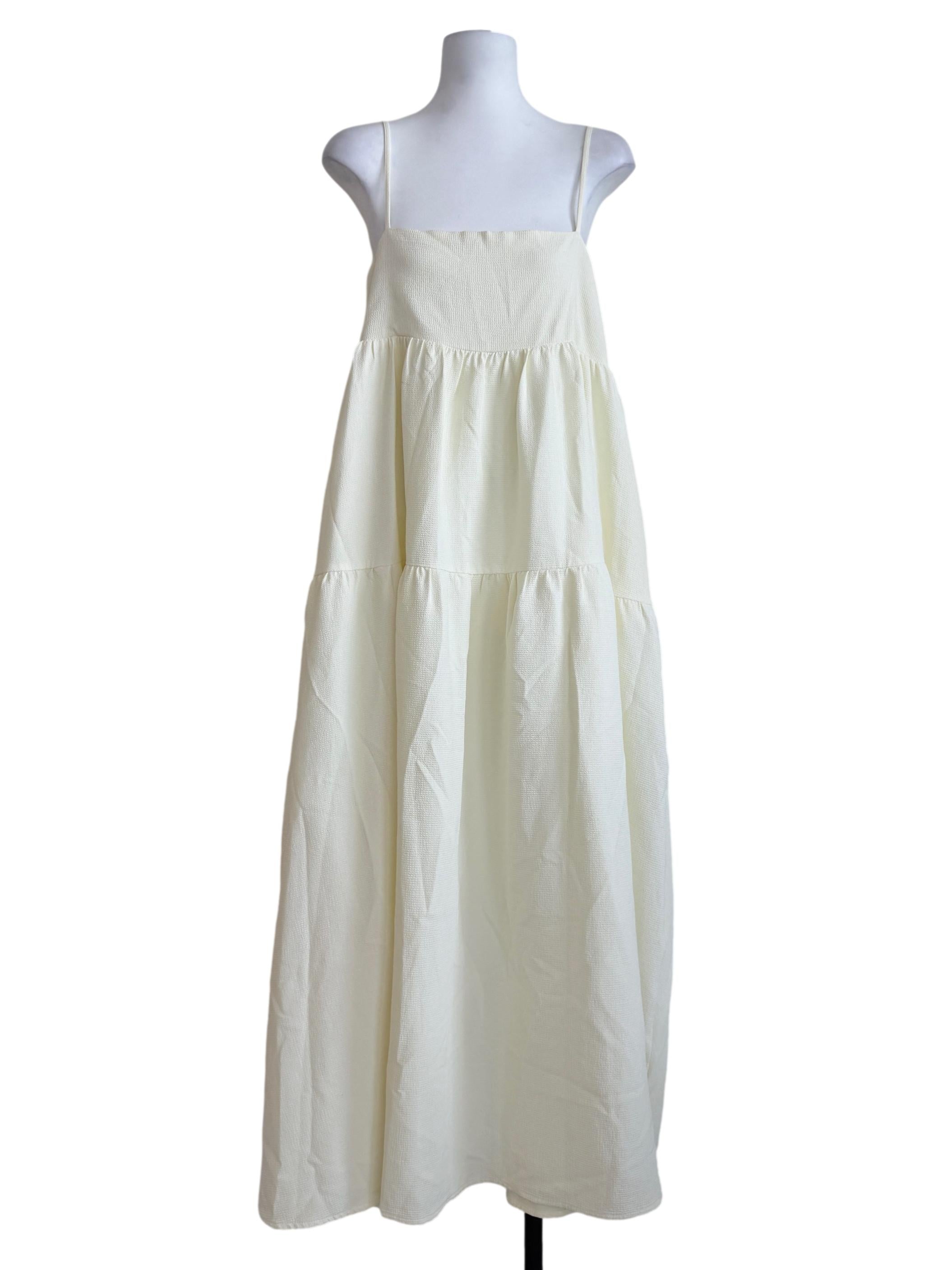 Light Yellow Tiered Dress