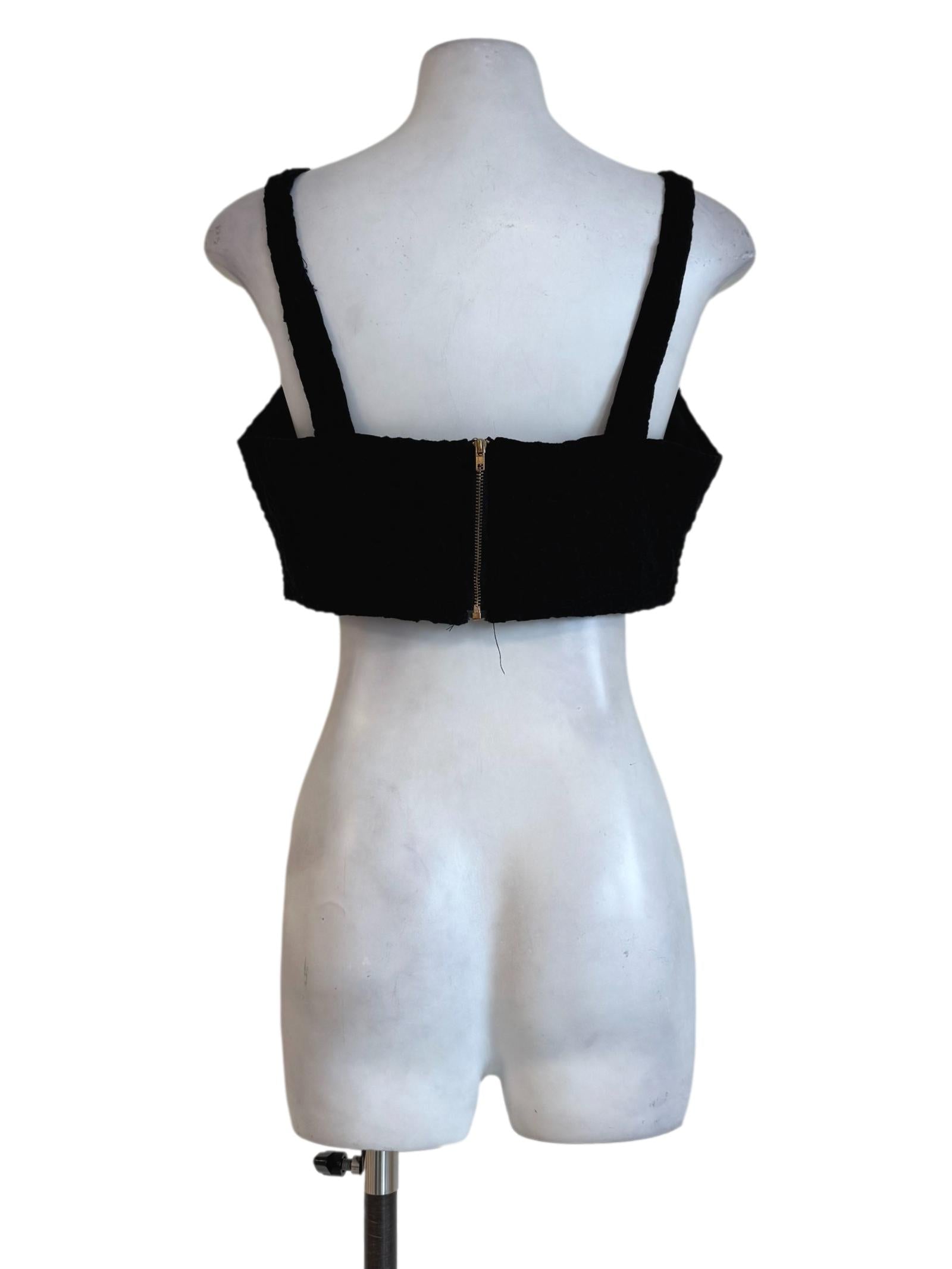 Black Eyelet Cropped Top