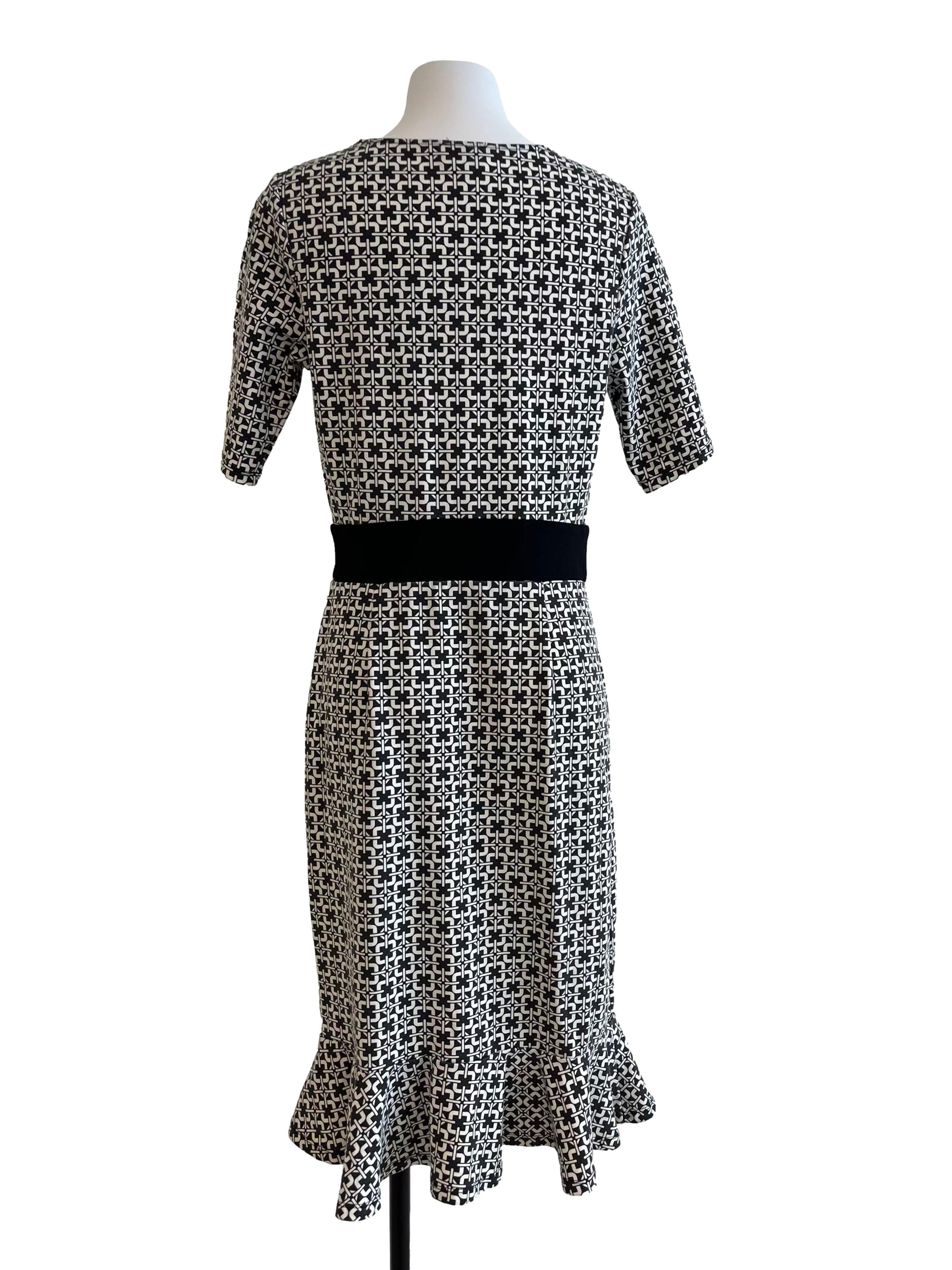 Black White Pattern Gia Dress CSN