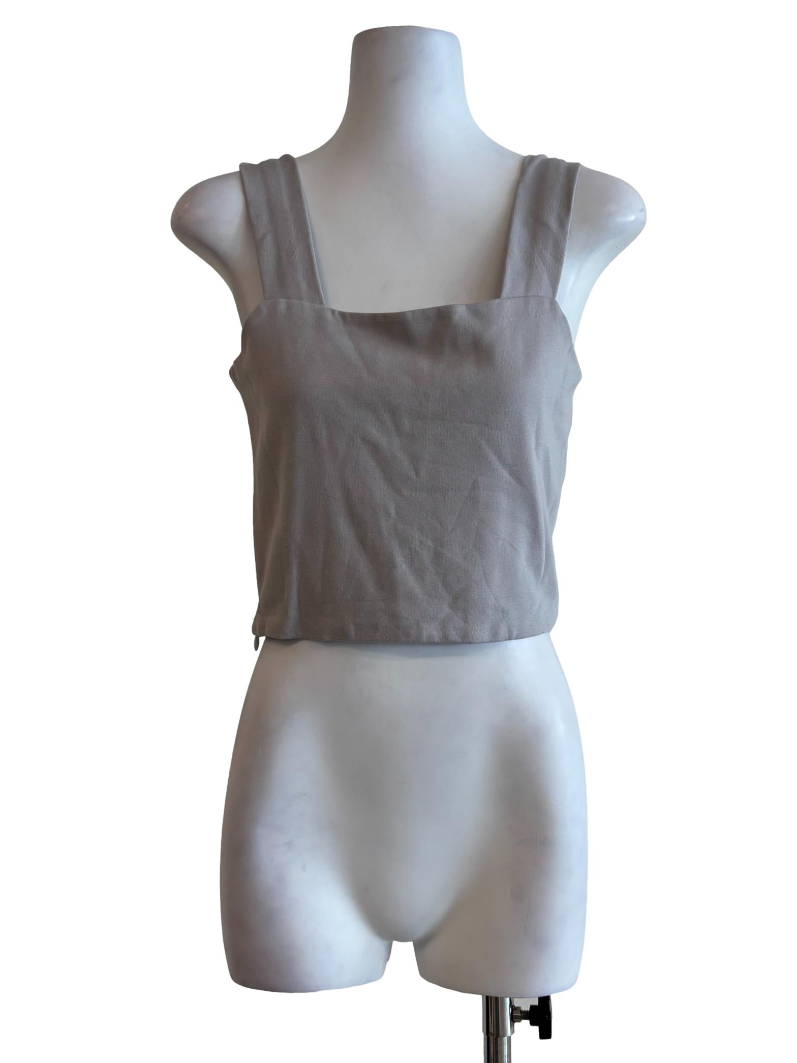 Silver Grey Fitted Tank Top