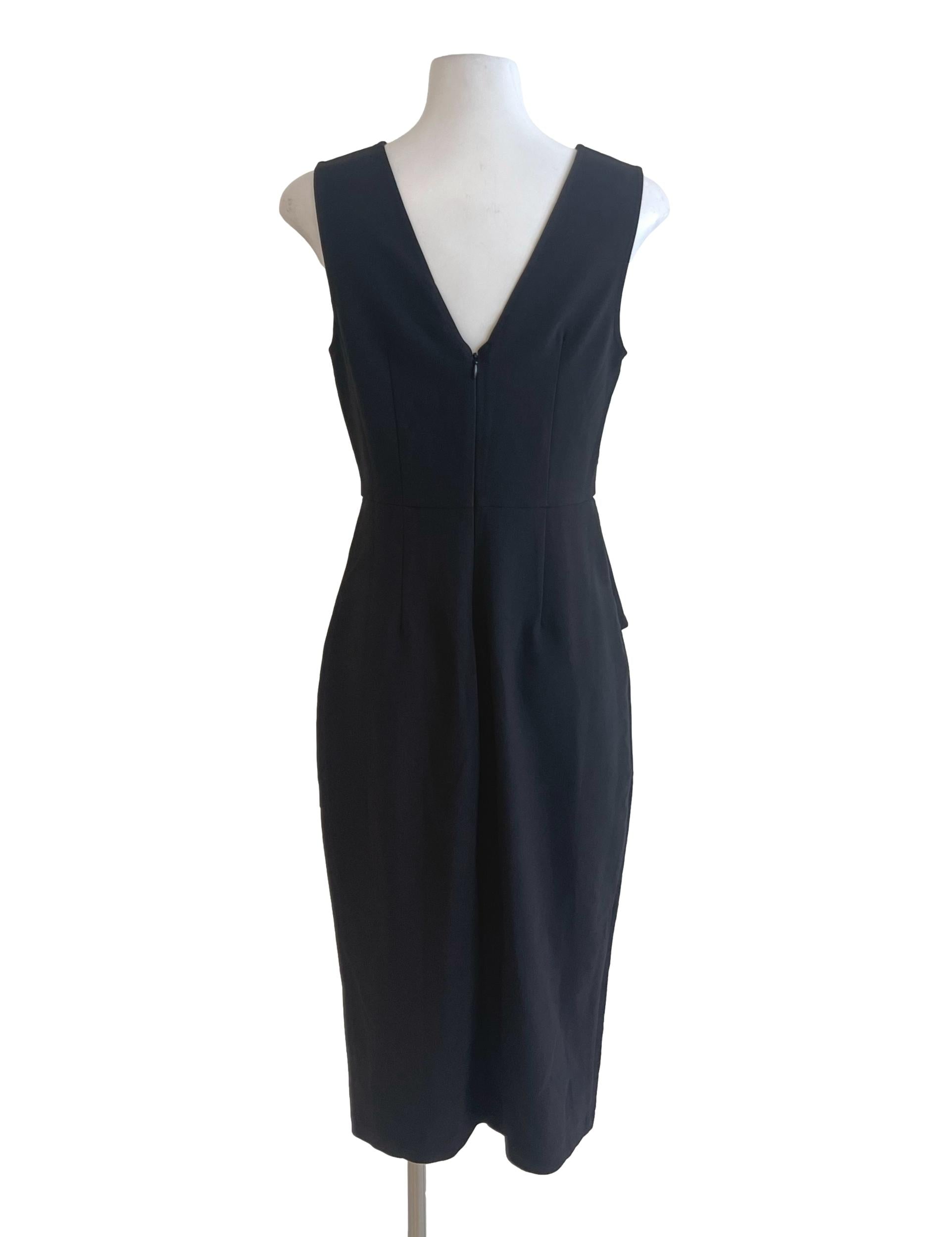 Black Jewel Neck Waterfall Dress LB