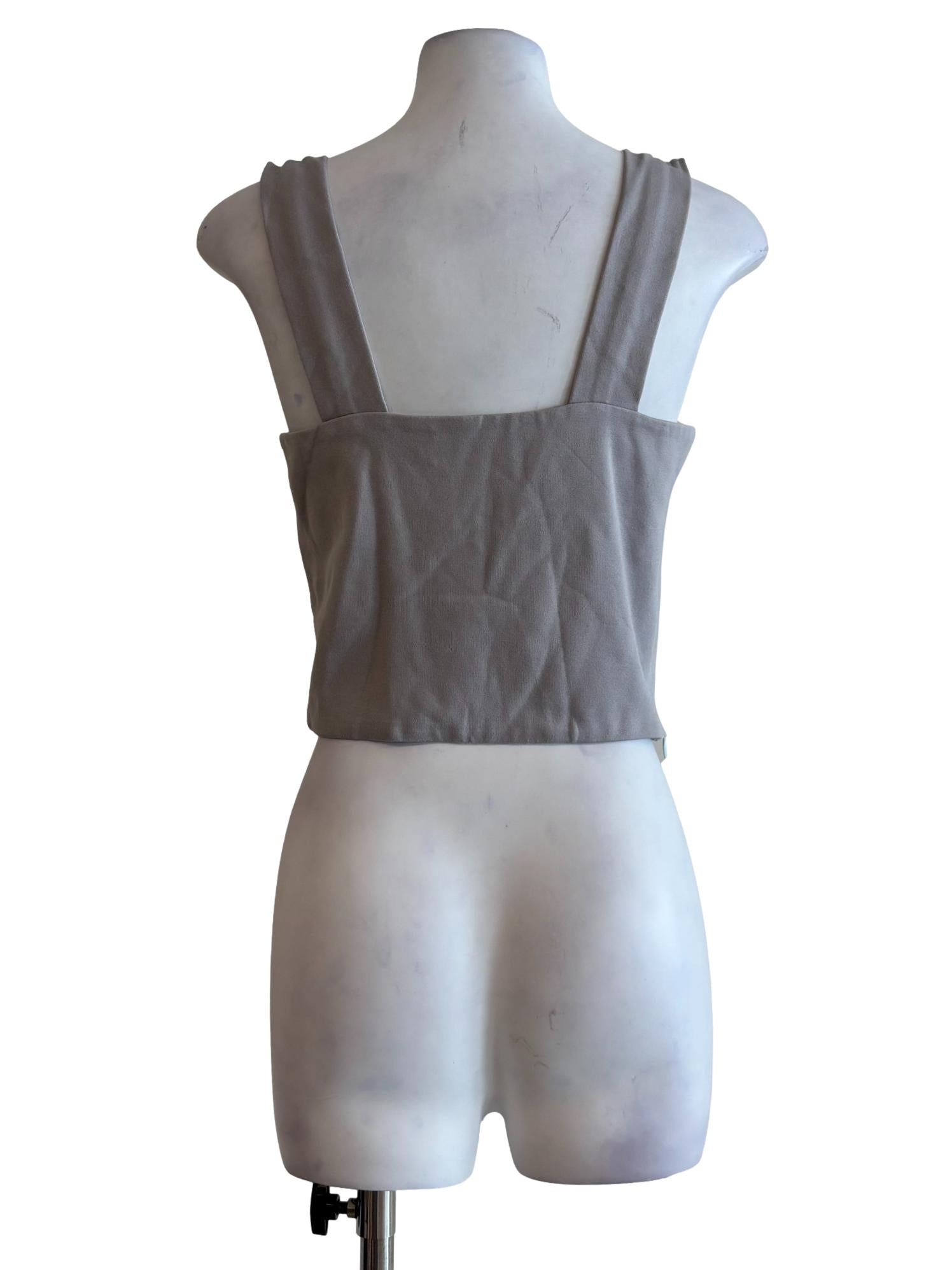 Silver Grey Fitted Tank Top