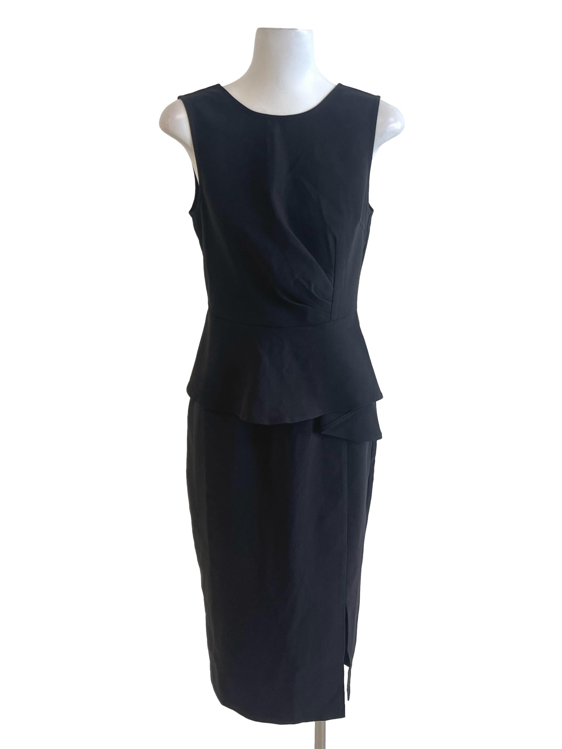 Black Jewel Neck Waterfall Dress LB