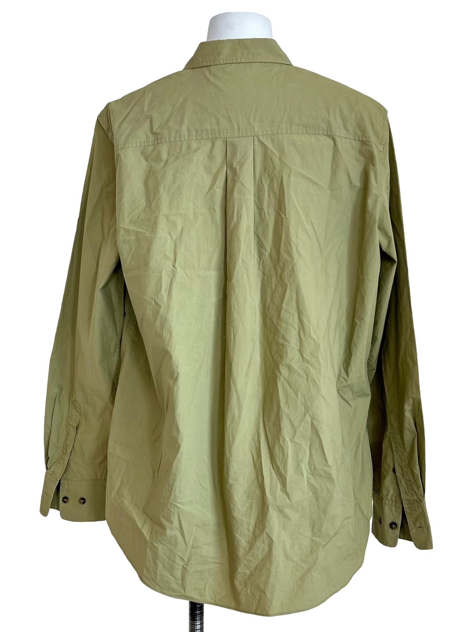 Olive Green Button-Down Utility Shirt
