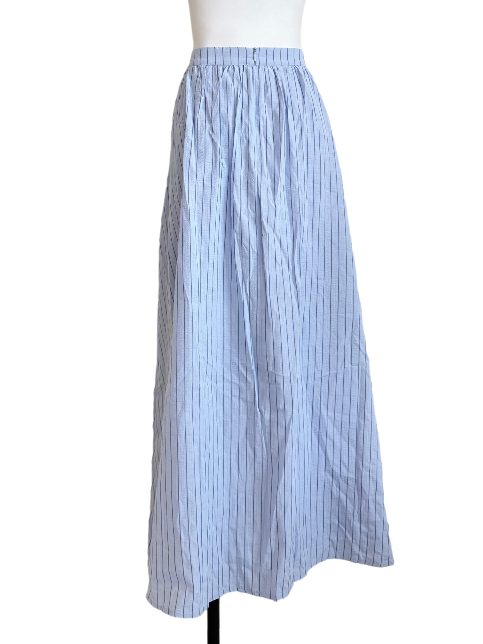 Cerulean Blue Stripe Skirt