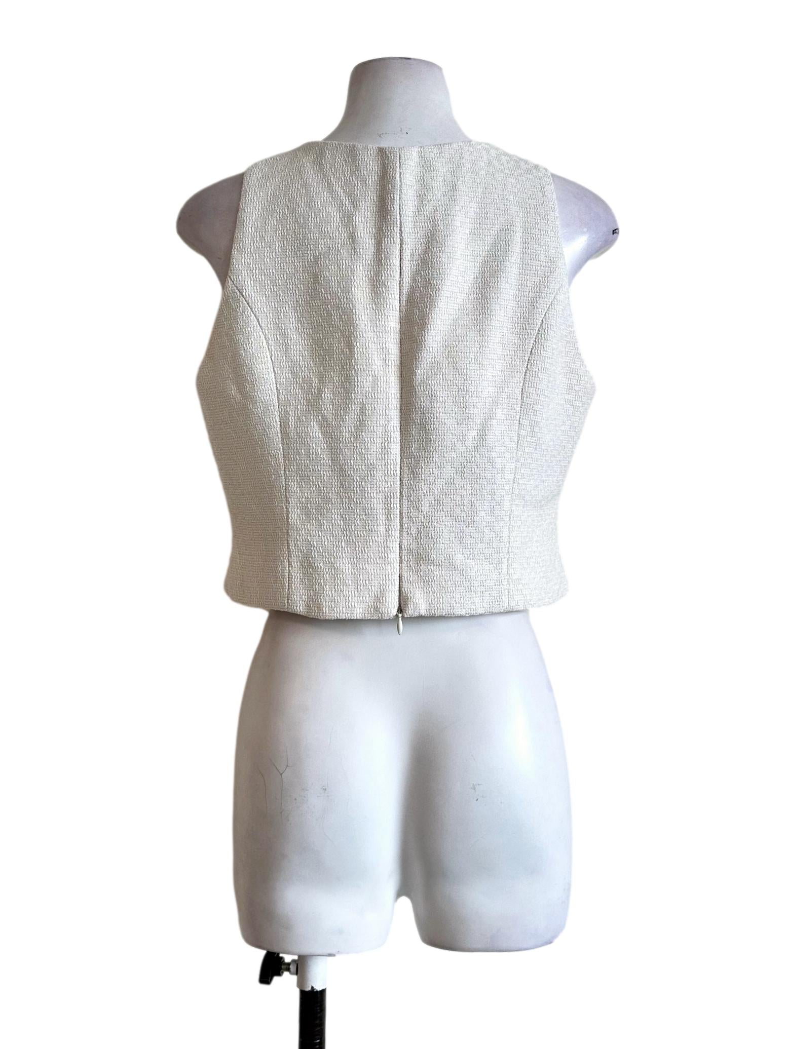 Egg Shell Tweed Pattern Top