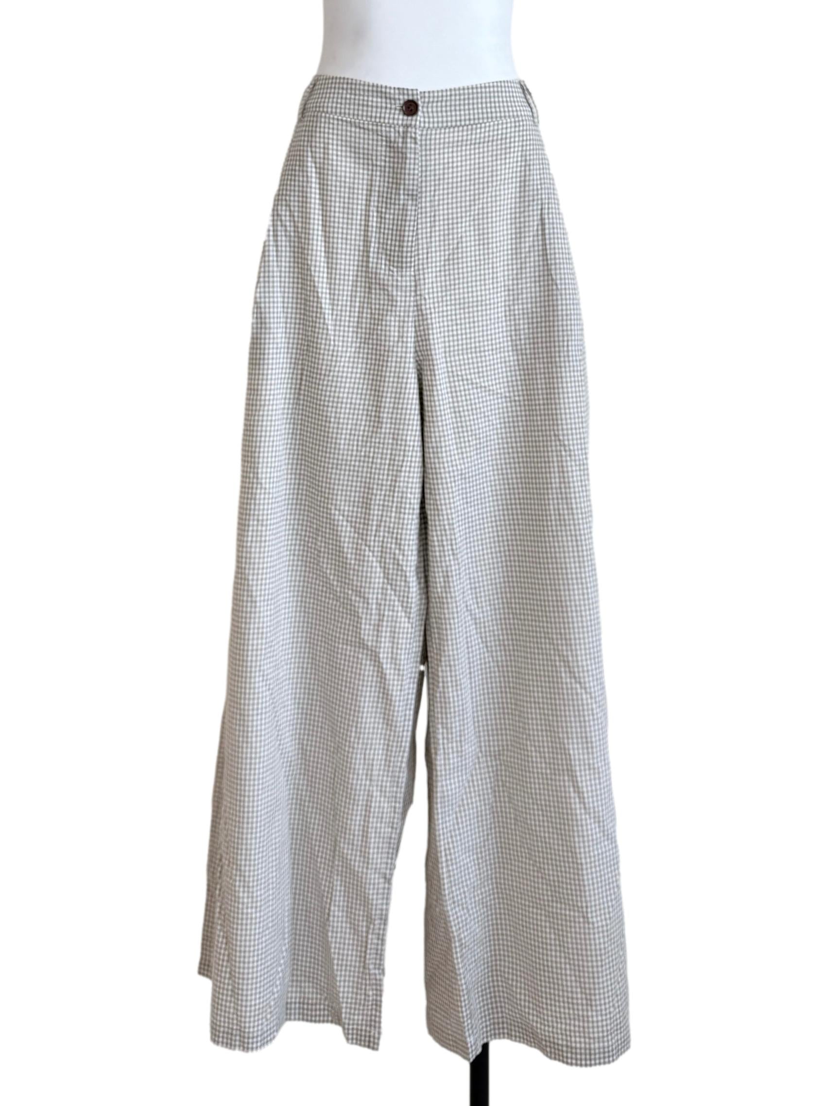 Black & White Checkered Straight Leg Pants
