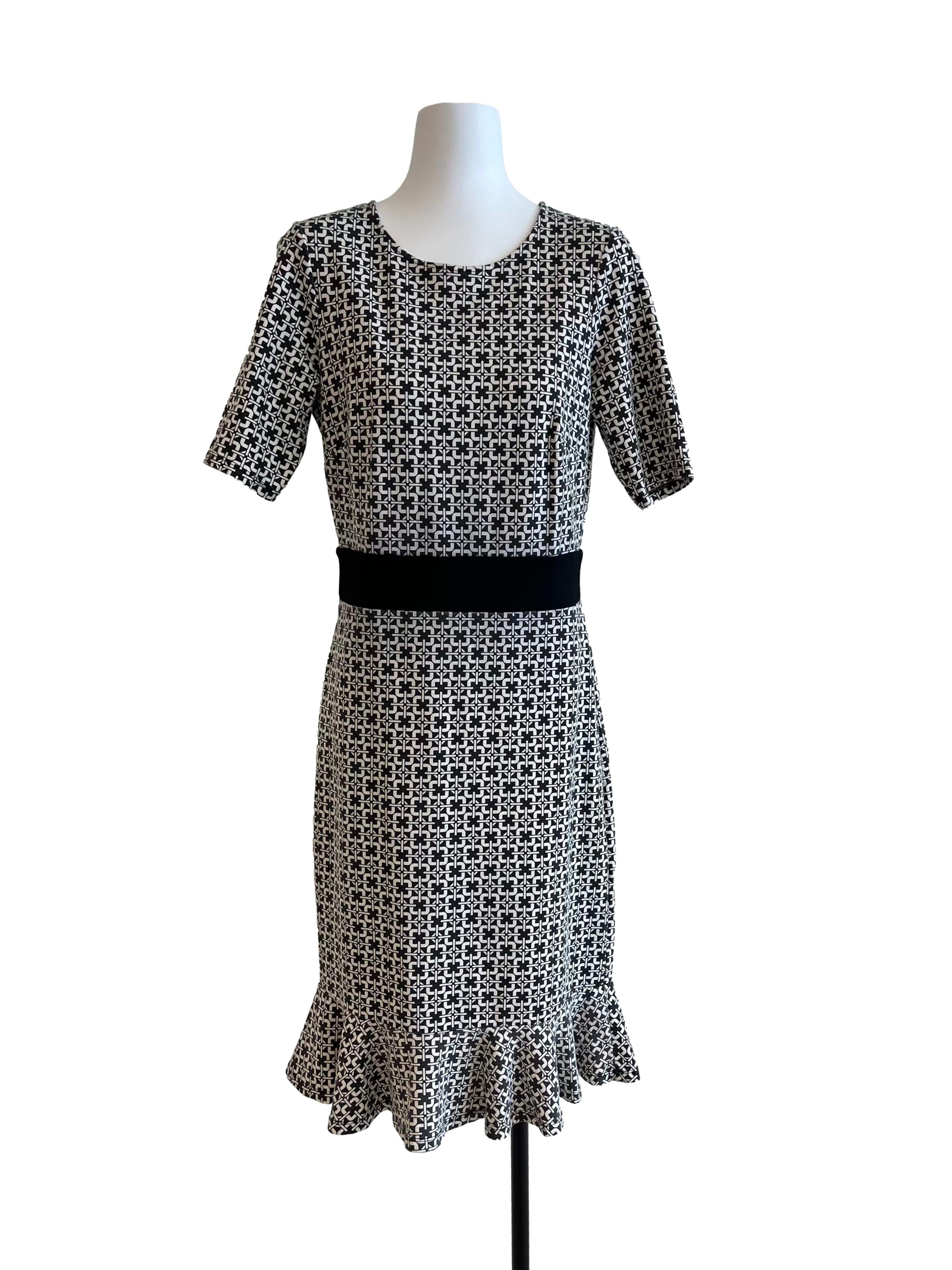 Black White Pattern Gia Dress CSN