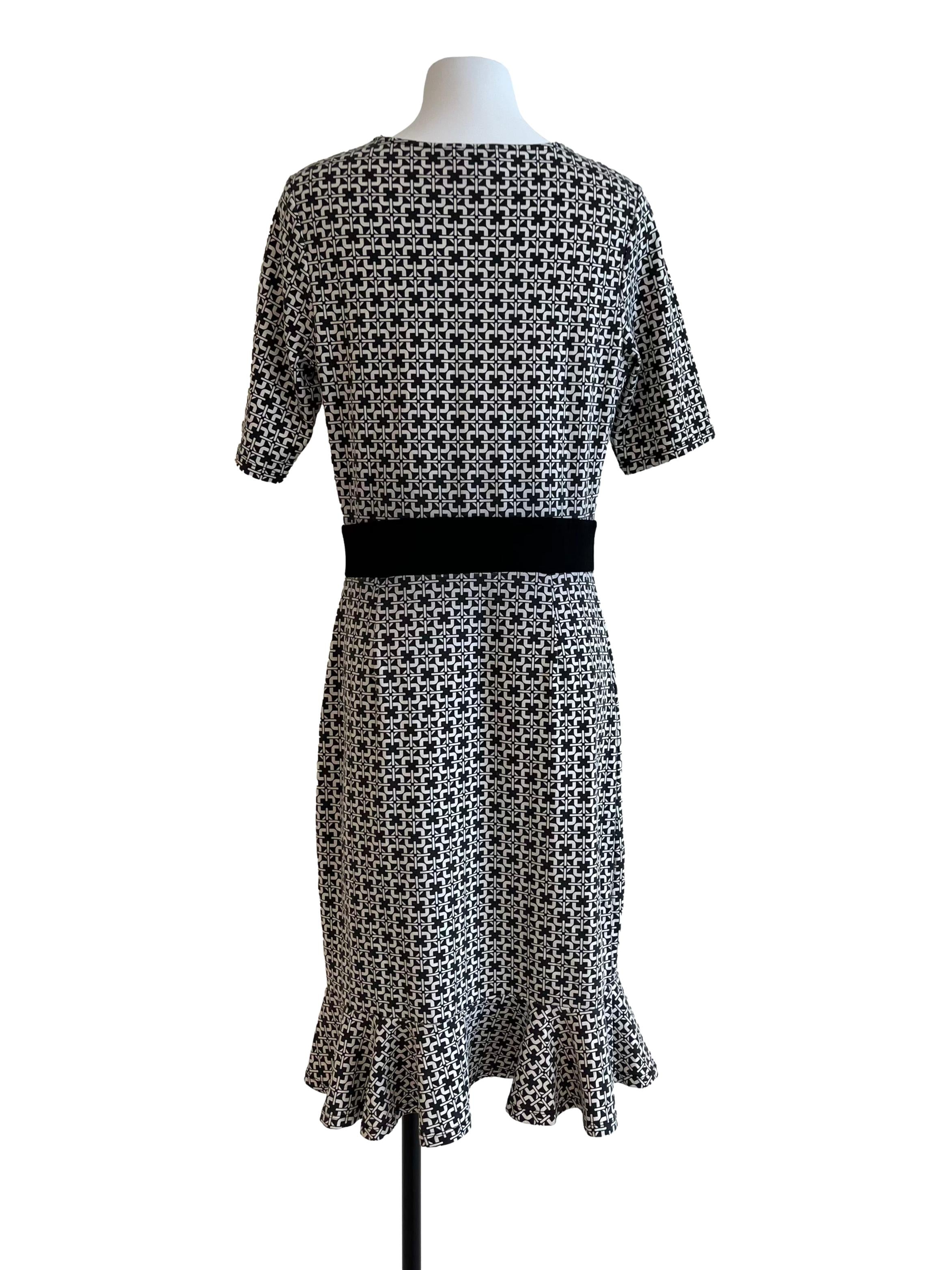 Black White Pattern Gia Dress CSN